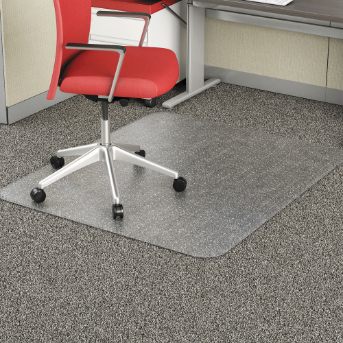 Alera Occasional Use Studded Chair Mat for Flat Pile Carpet， 46 x 60， Rectangular， Clear (MAT4660CFPR) - Mycitystee