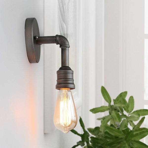 Carbon Loft Laurel 1 Water Pipe Bathroom Bath Lamp Industrial Sconces Wall Vanity Lights - Mycitystee