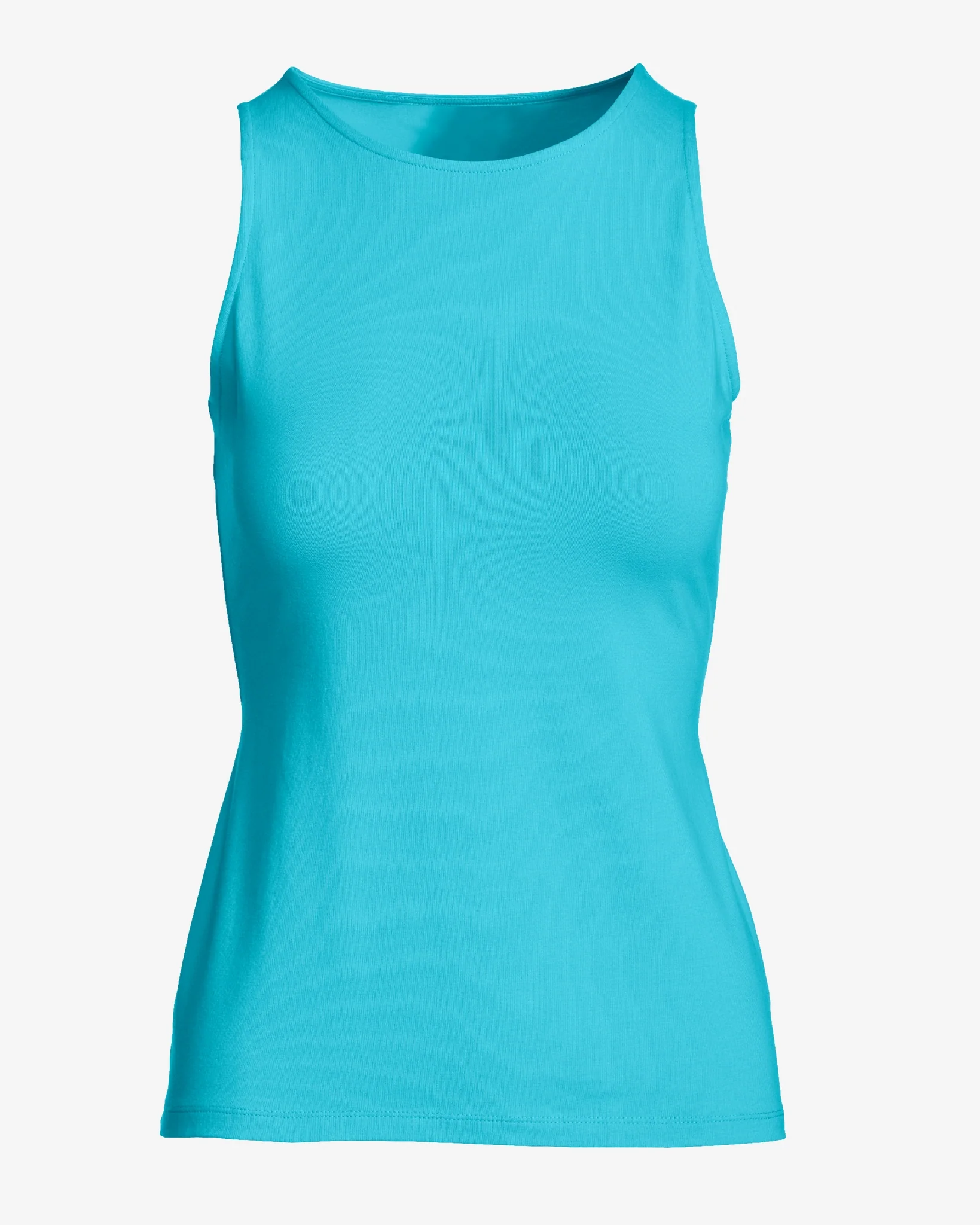 So Sexy High Neck Tank Knit Top Blue Radiance - Mycitystee