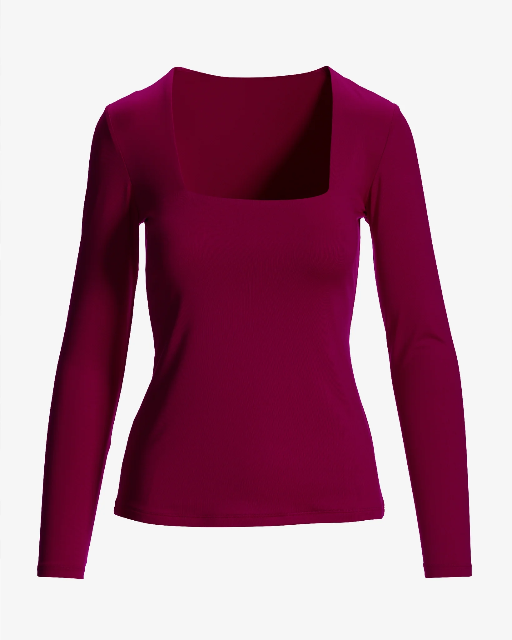 So Modern Square Neck Long Sleeve Top Maroon - Mycitystee
