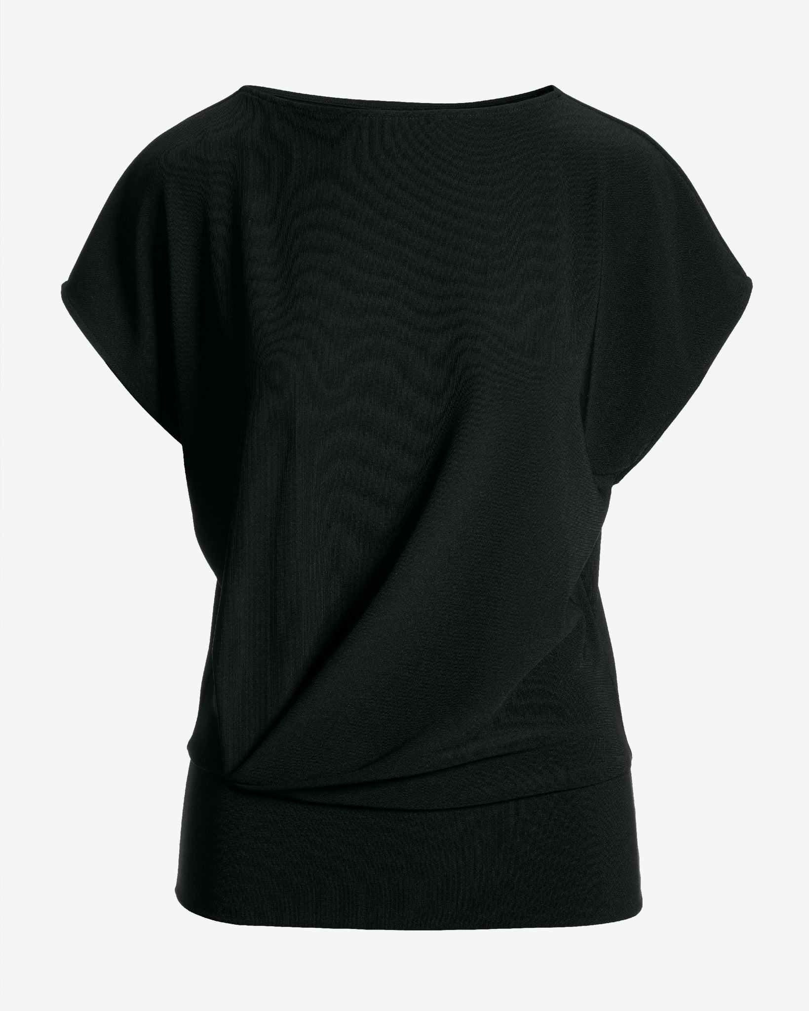 Beyond Travel Bateau Neck Blouson Top Jet Black - Mycitystee