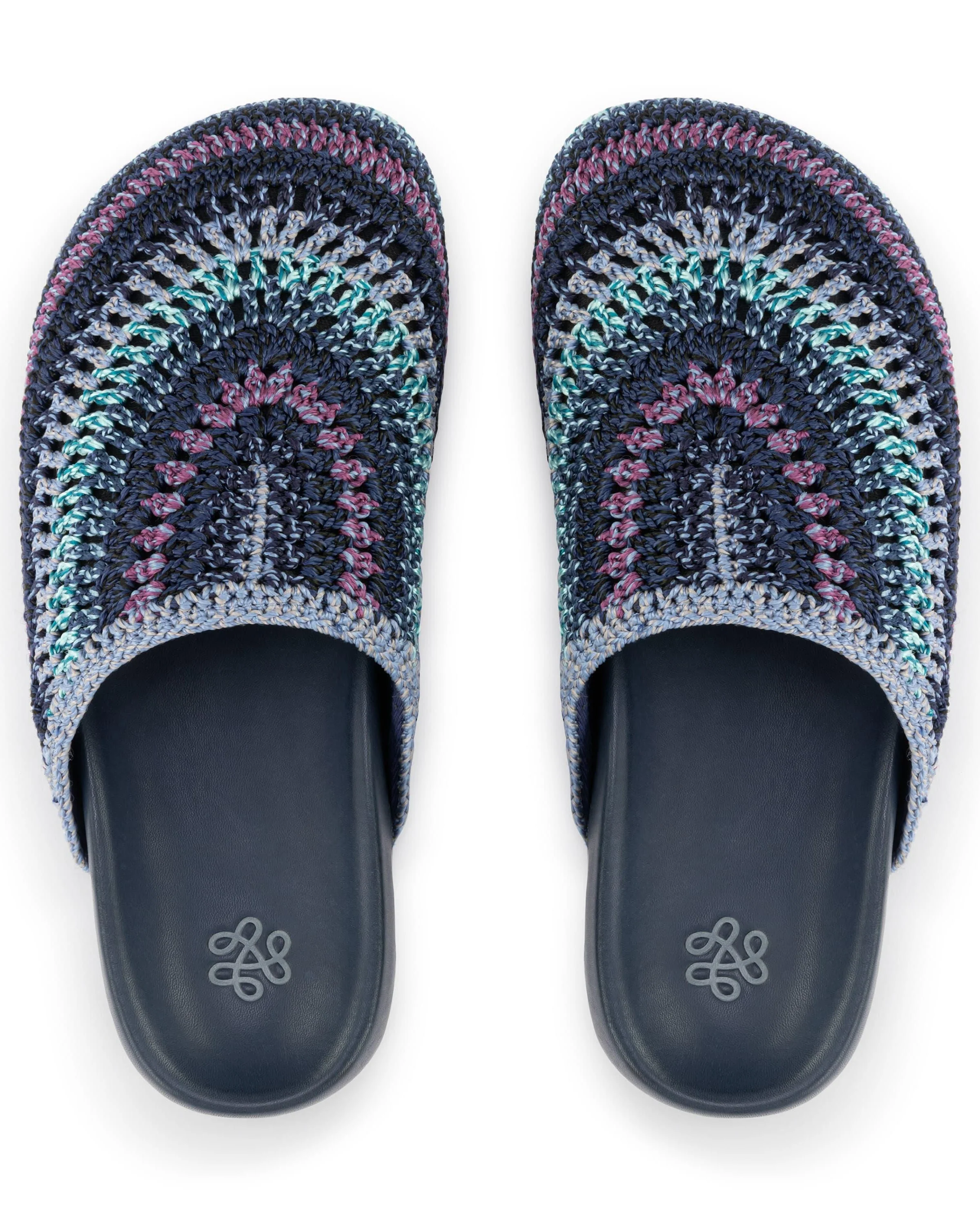 Bolinas Clog - Hand Crochet - Lapis Stripe - Mycitystee