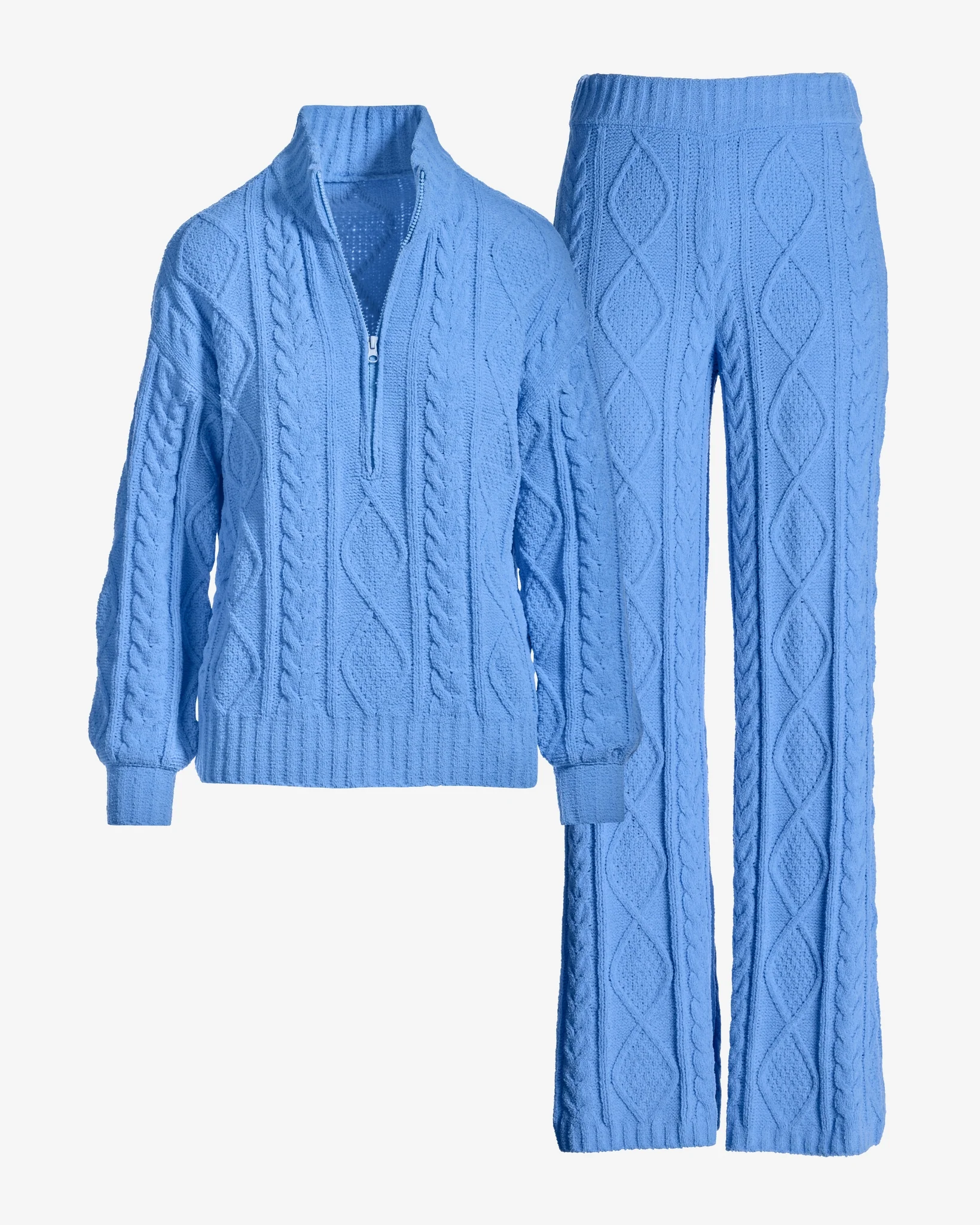 Half Zip Cable Lounge Set Blue Daze - Mycitystee