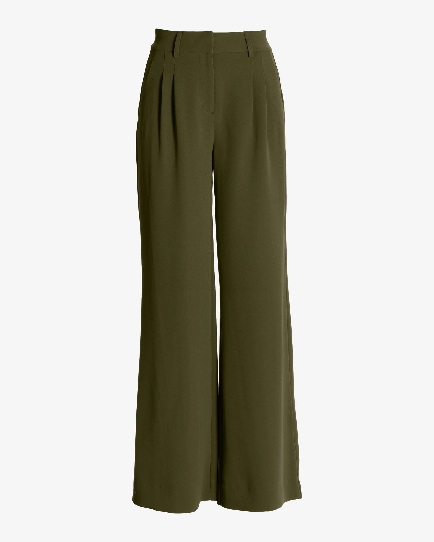 Malibu Wide Leg Effortless Drape Trouser Pant Olive - Mycitystee