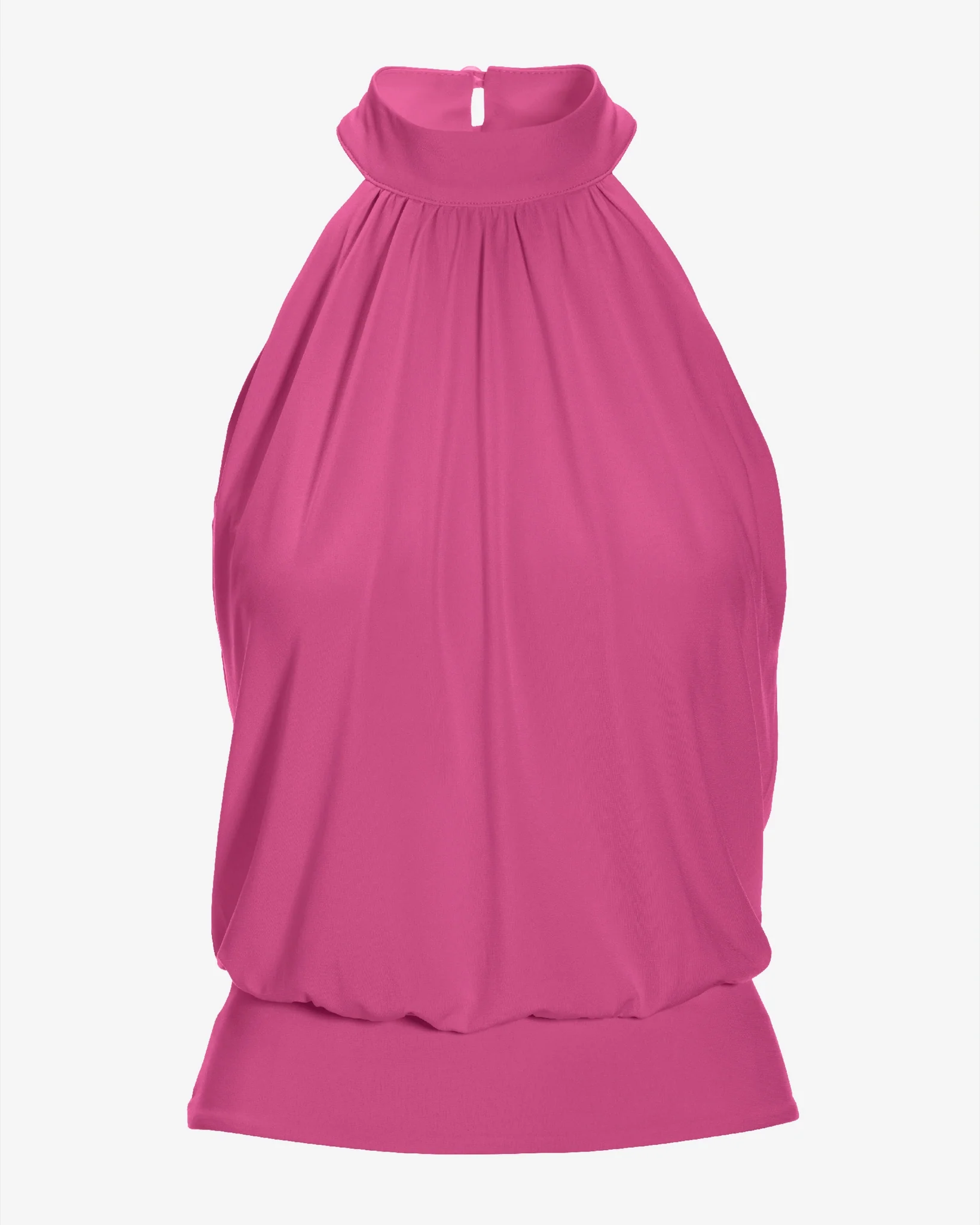 Halter Banded-Bottom Mock-Neck Knit Top Phlox Pink - Mycitystee