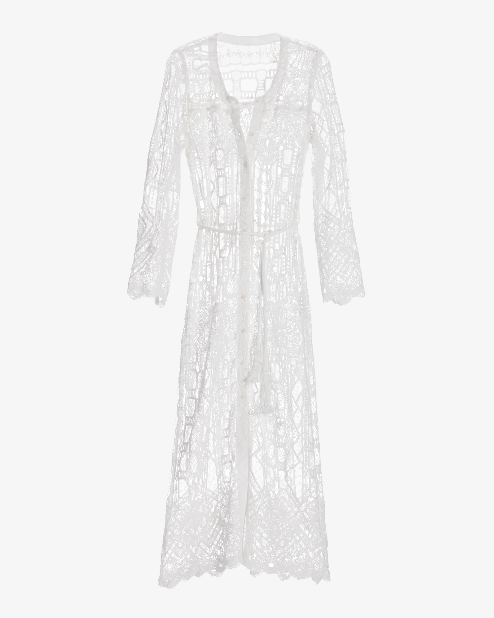 Mesh Crochet Mix Duster White - Mycitystee