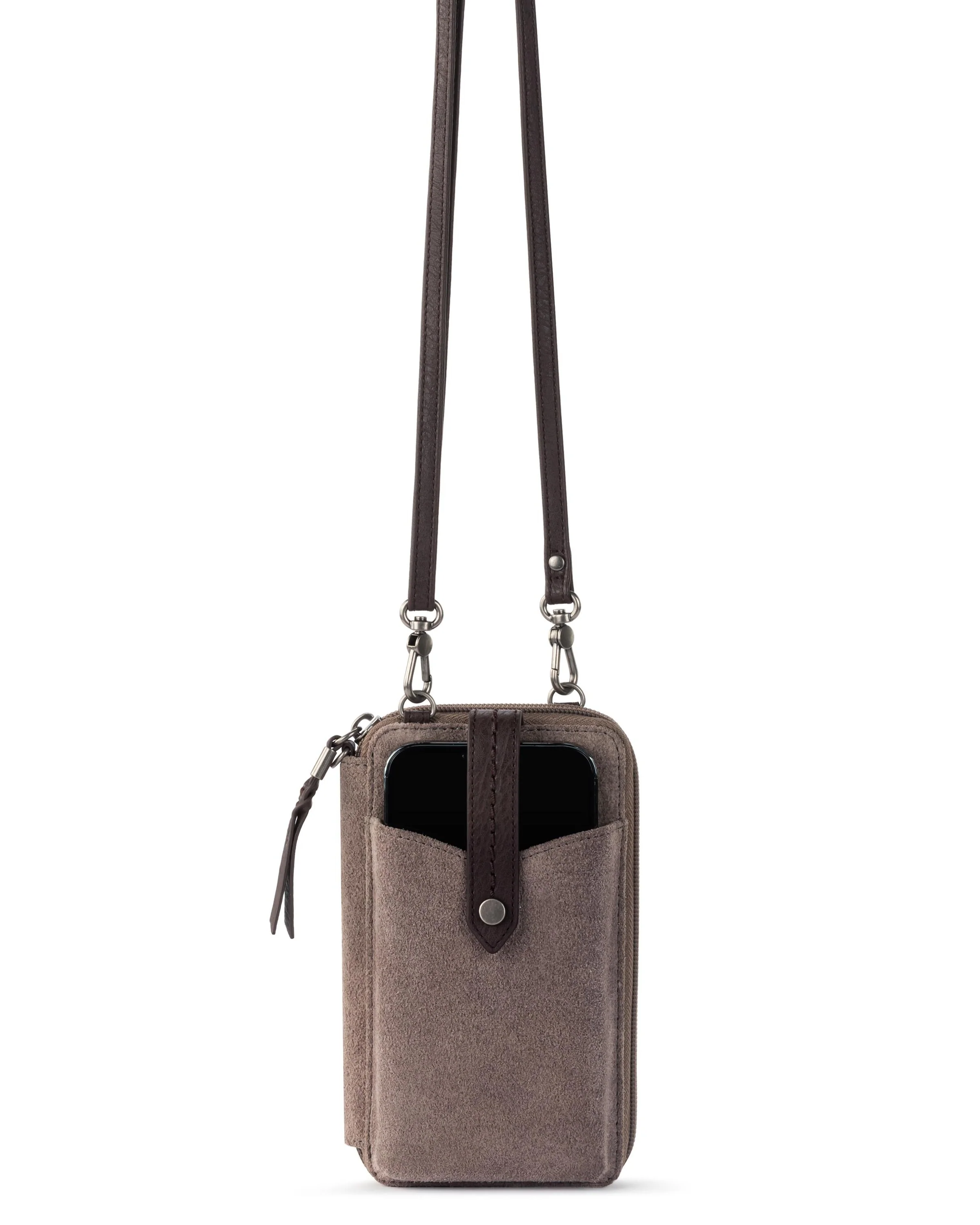Silverlake Smartphone Wallet - Leather - Mushroom Suede - Mycitystee