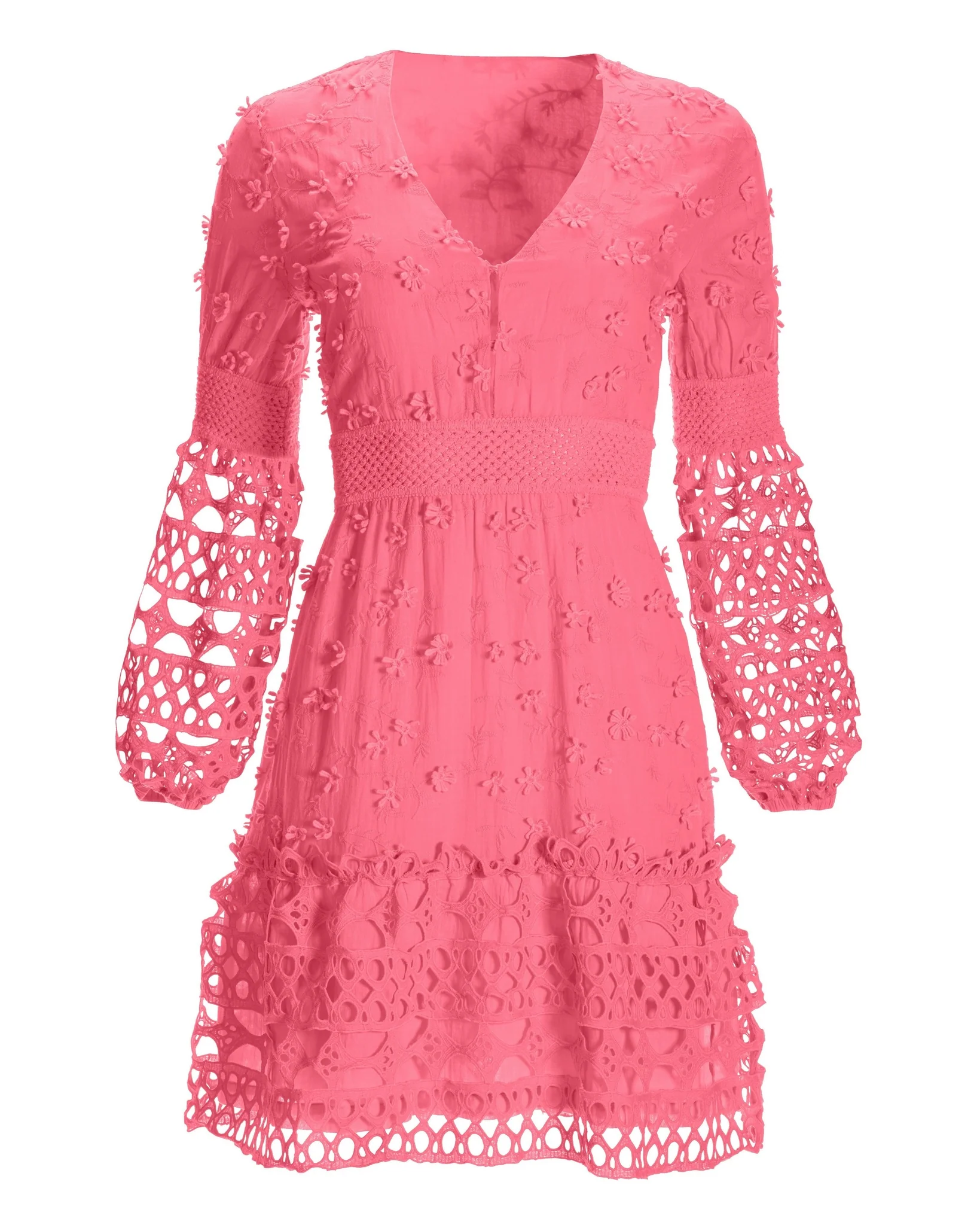 Mixed Media Short Dress Pink - Mycitystee