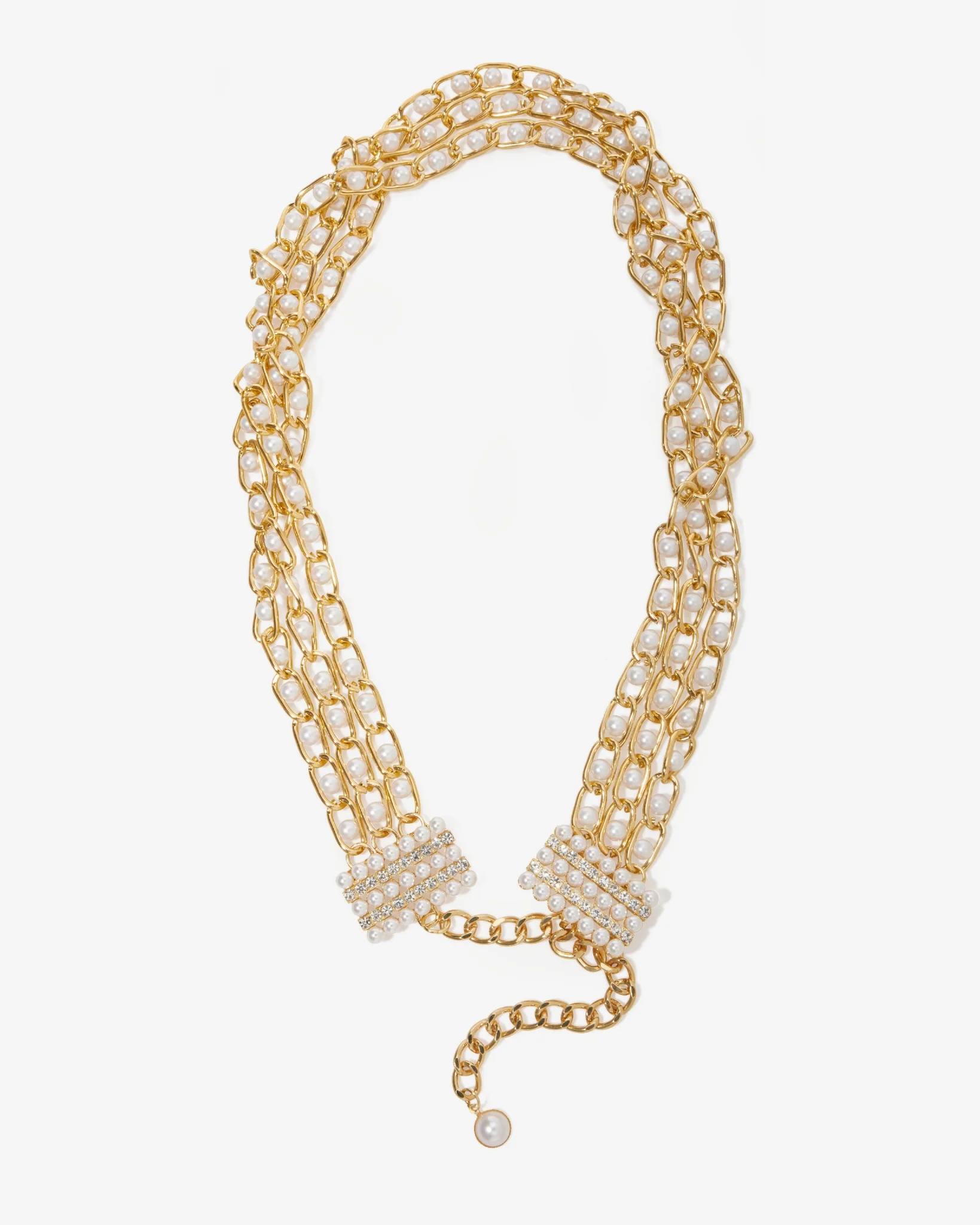 Pearl and Gold Chain Belt Gold - Mycitystee