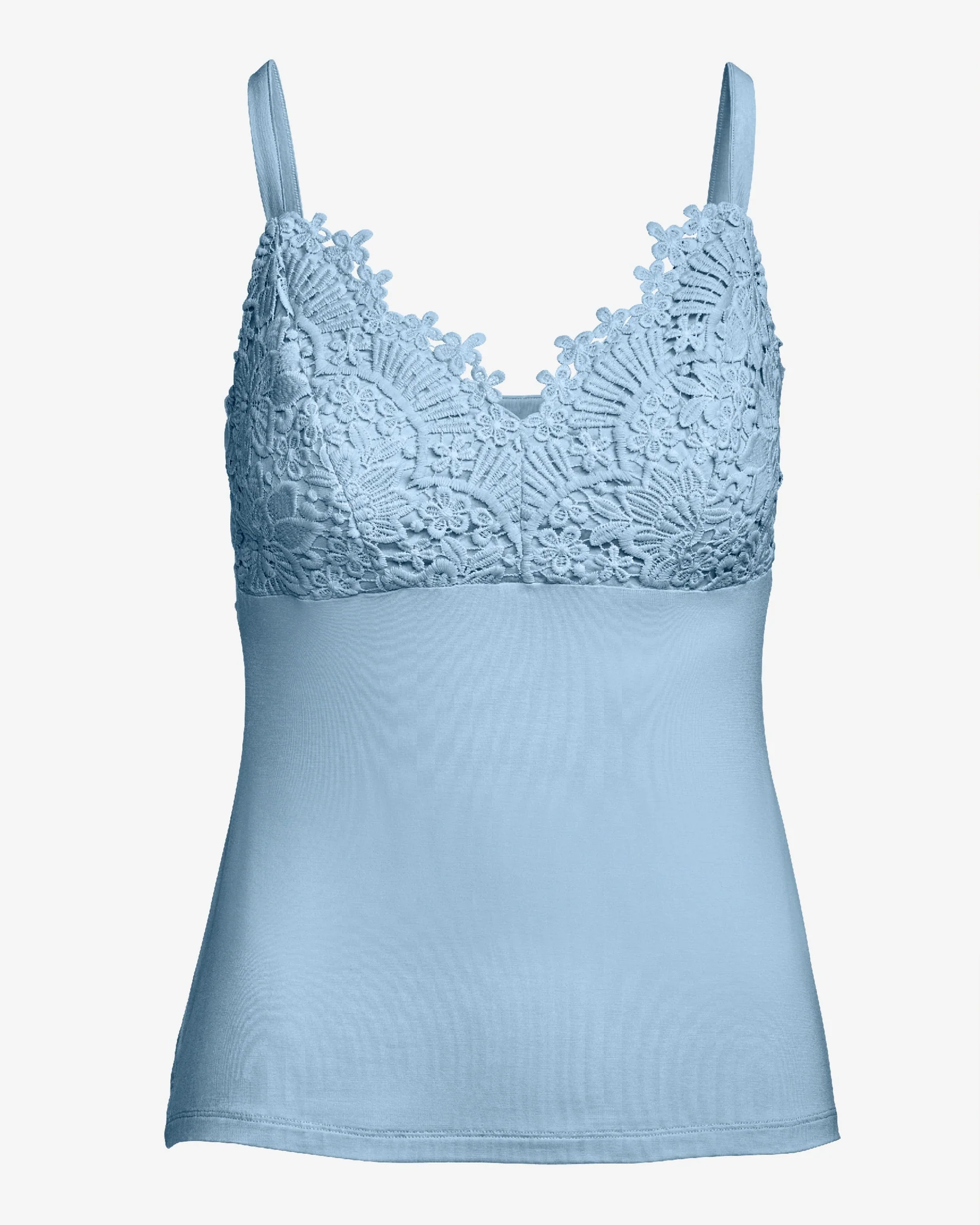 Lace Trim Cami Knit Top Blue Bell - Mycitystee