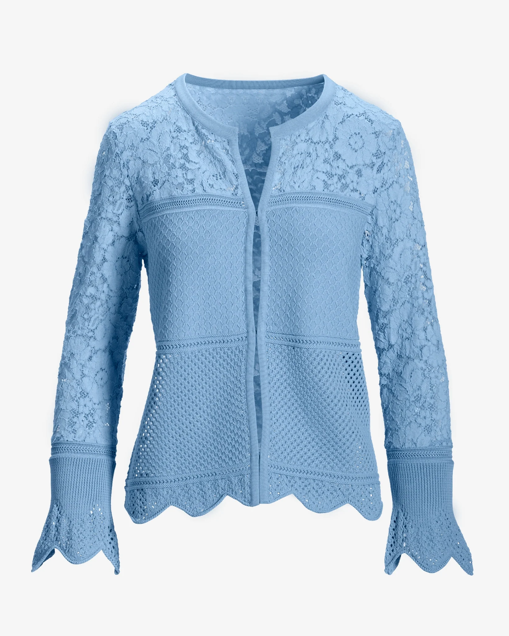 Lace Sweater Cardigan Blue Bell - Mycitystee