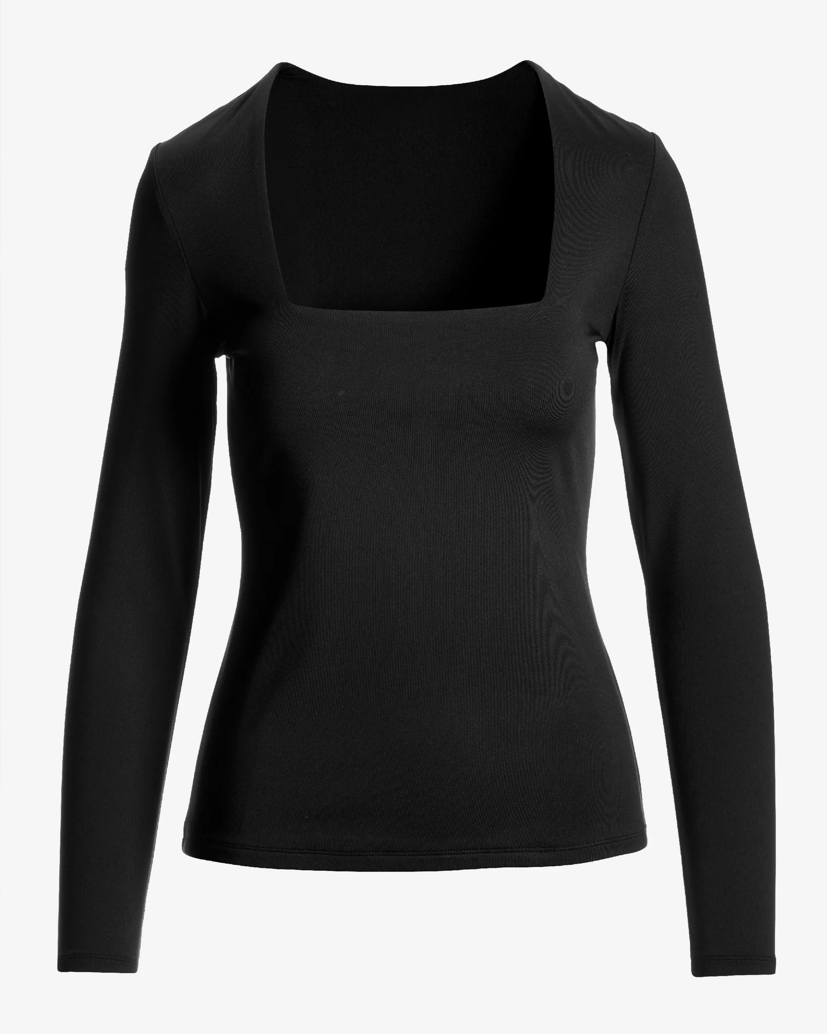 So Modern Square Neck Long Sleeve Top Proper Black - Mycitystee