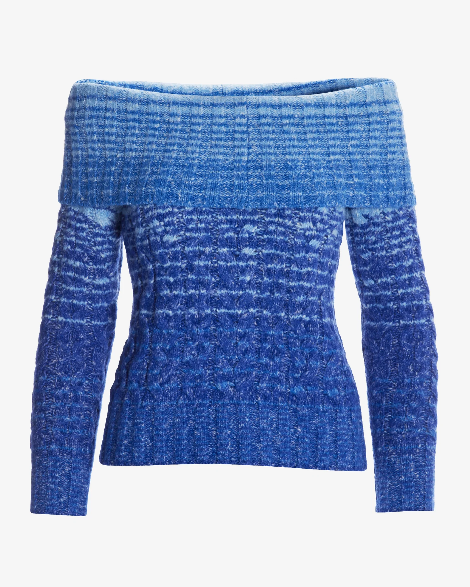 Fold Over Marled Sweater Blue Multi - Mycitystee