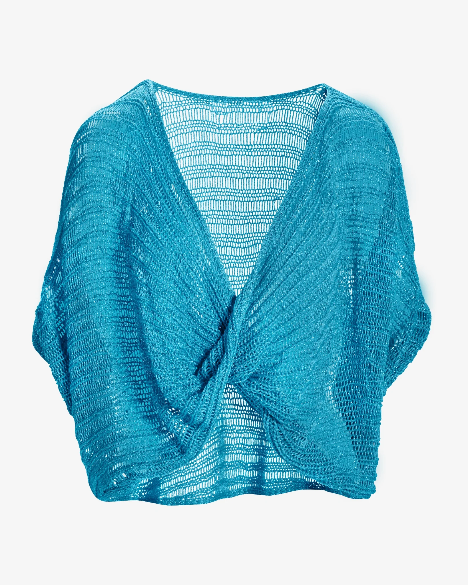 Metallic Twist Sweater Poncho Bachelor Button - Mycitystee