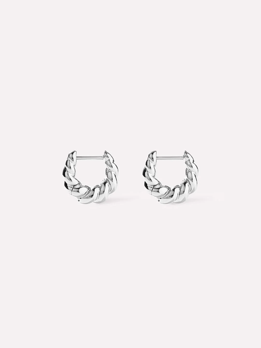 Twisted Hoop Earrings - Paris Mini Silver - Mycitystee
