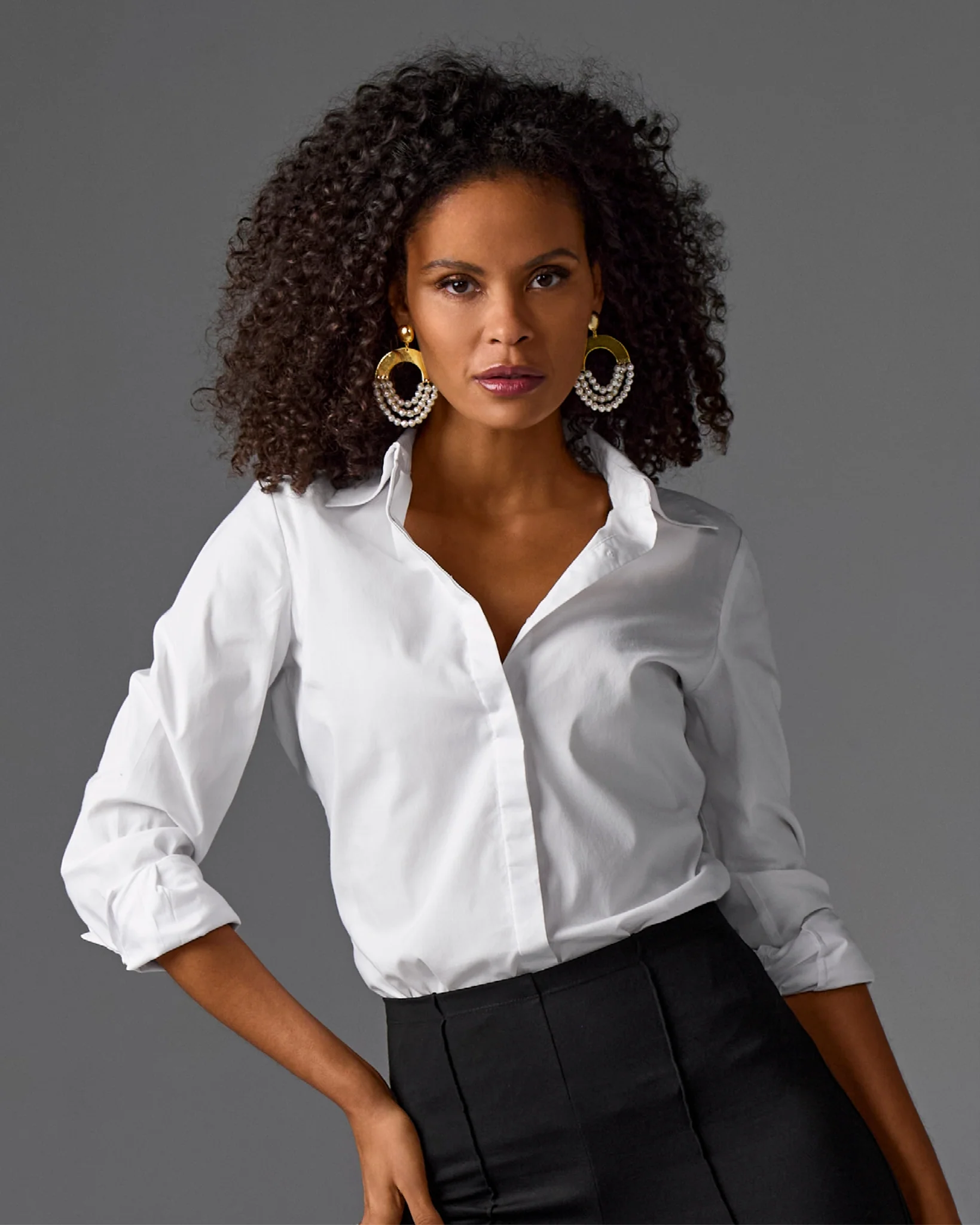 Pearl and Gold Hardware Drop Earring Gold - Mycitystee