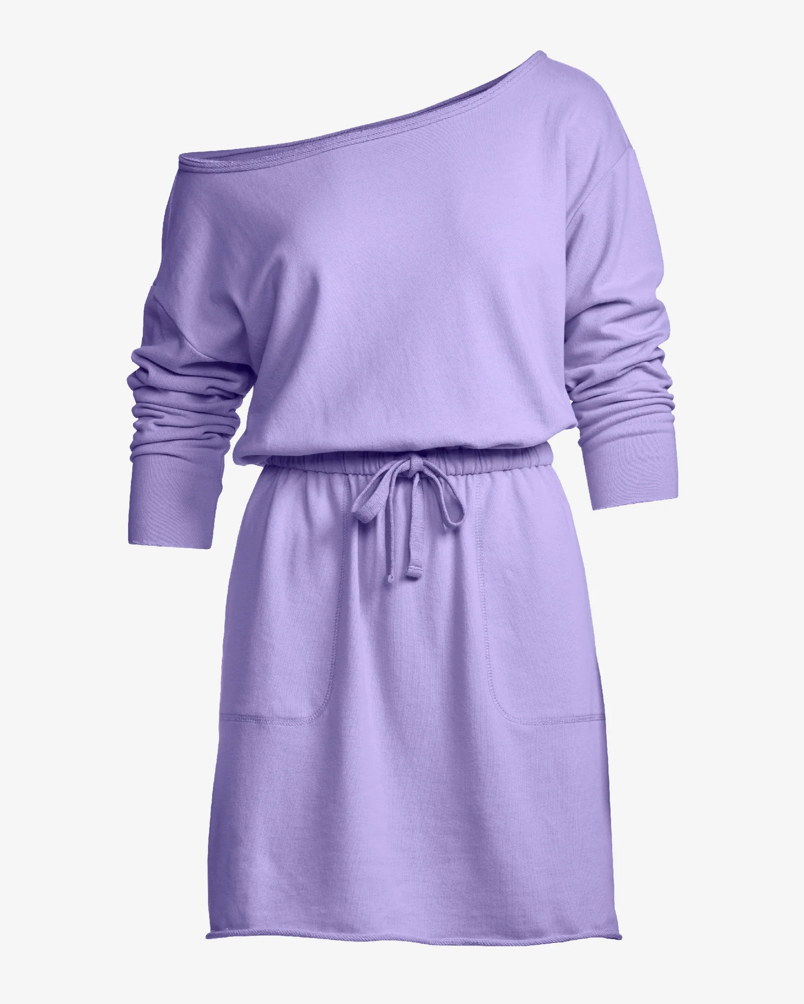 Cotton Comfort Slouchy Drawstring Sport Dress Lavender - Mycitystee
