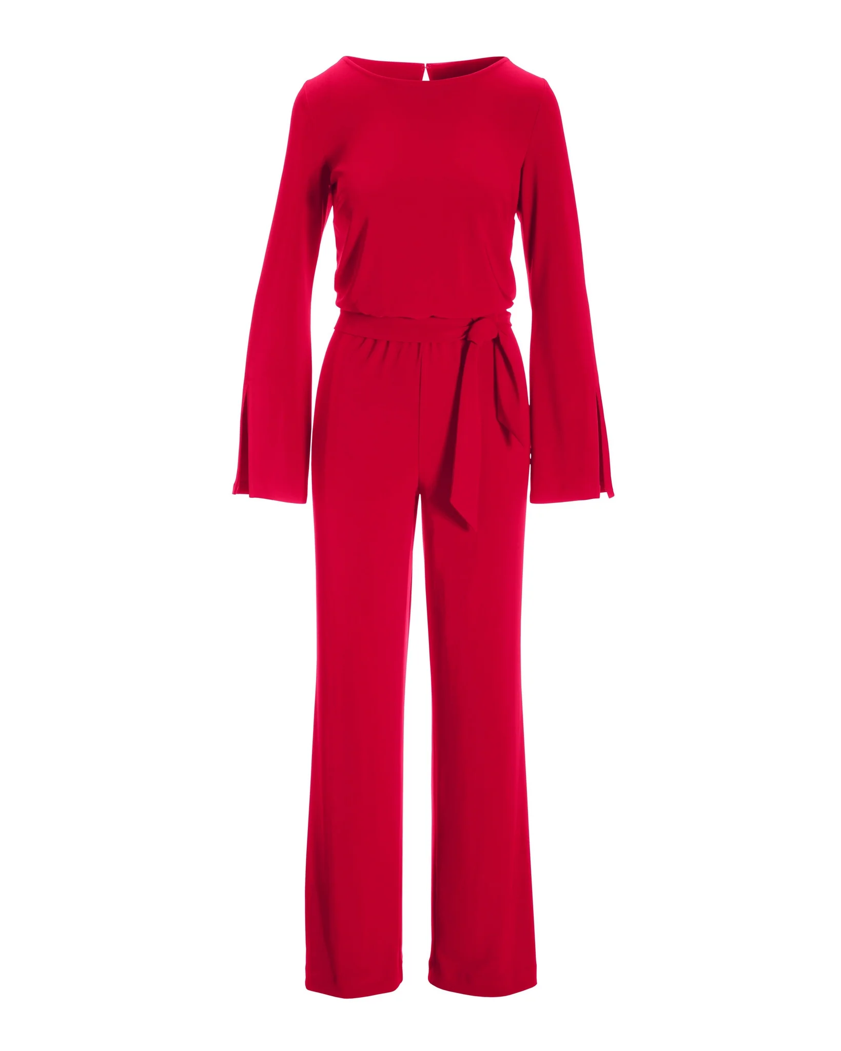 Beyond Travel Long Sleeve Tie Waist Jumpsuit French Kiss - Mycitystee