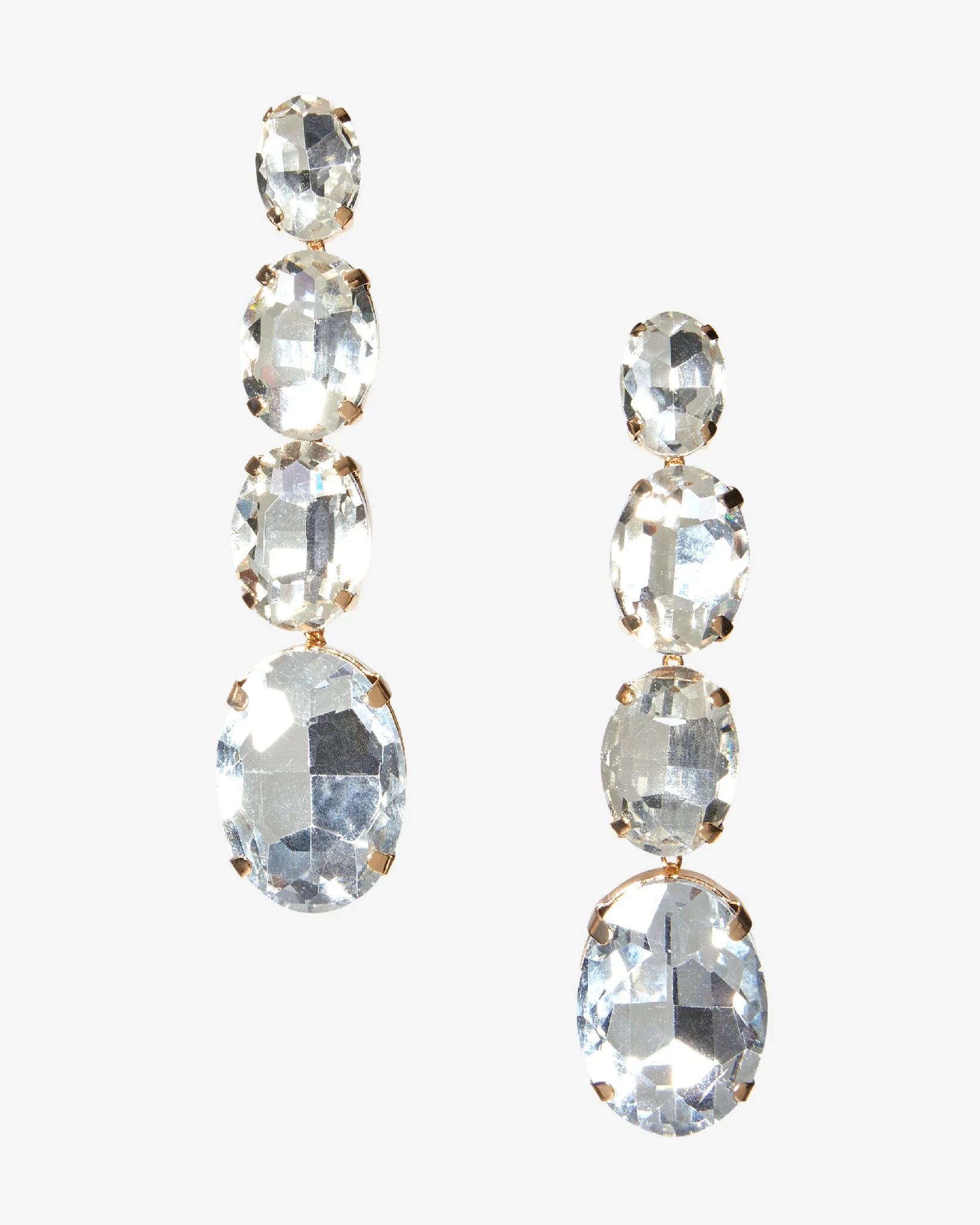 Crystal Jewel Drop Earring Clear Crystal - Mycitystee