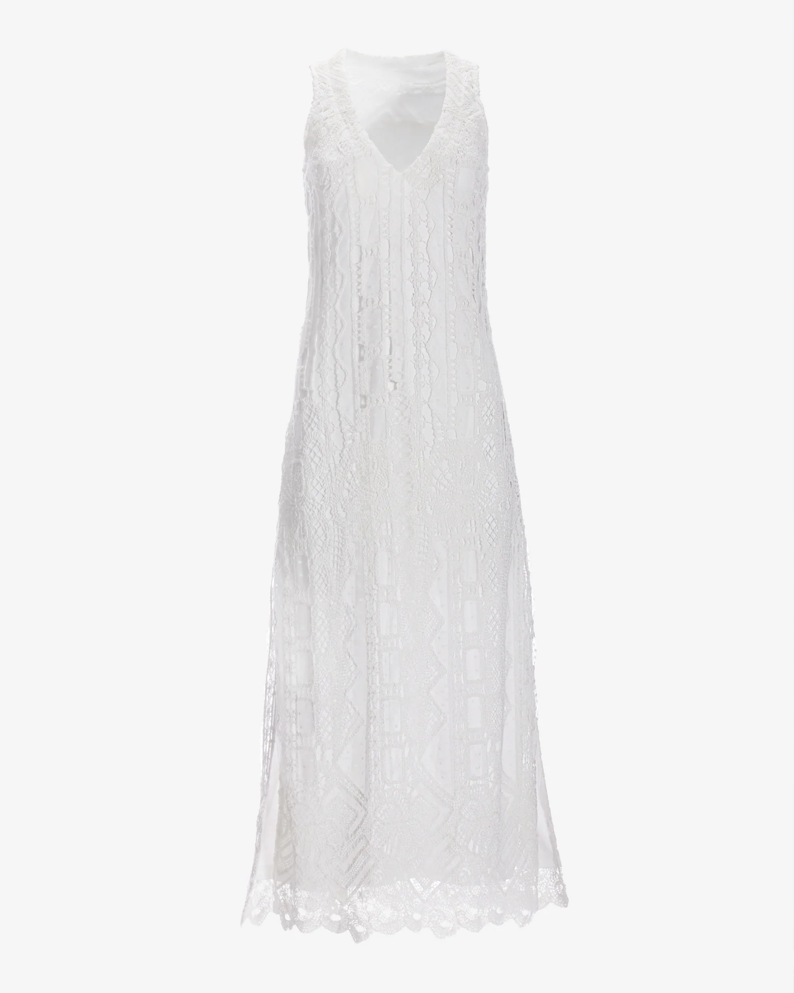 Mesh Crochet Mix Dress White - Mycitystee