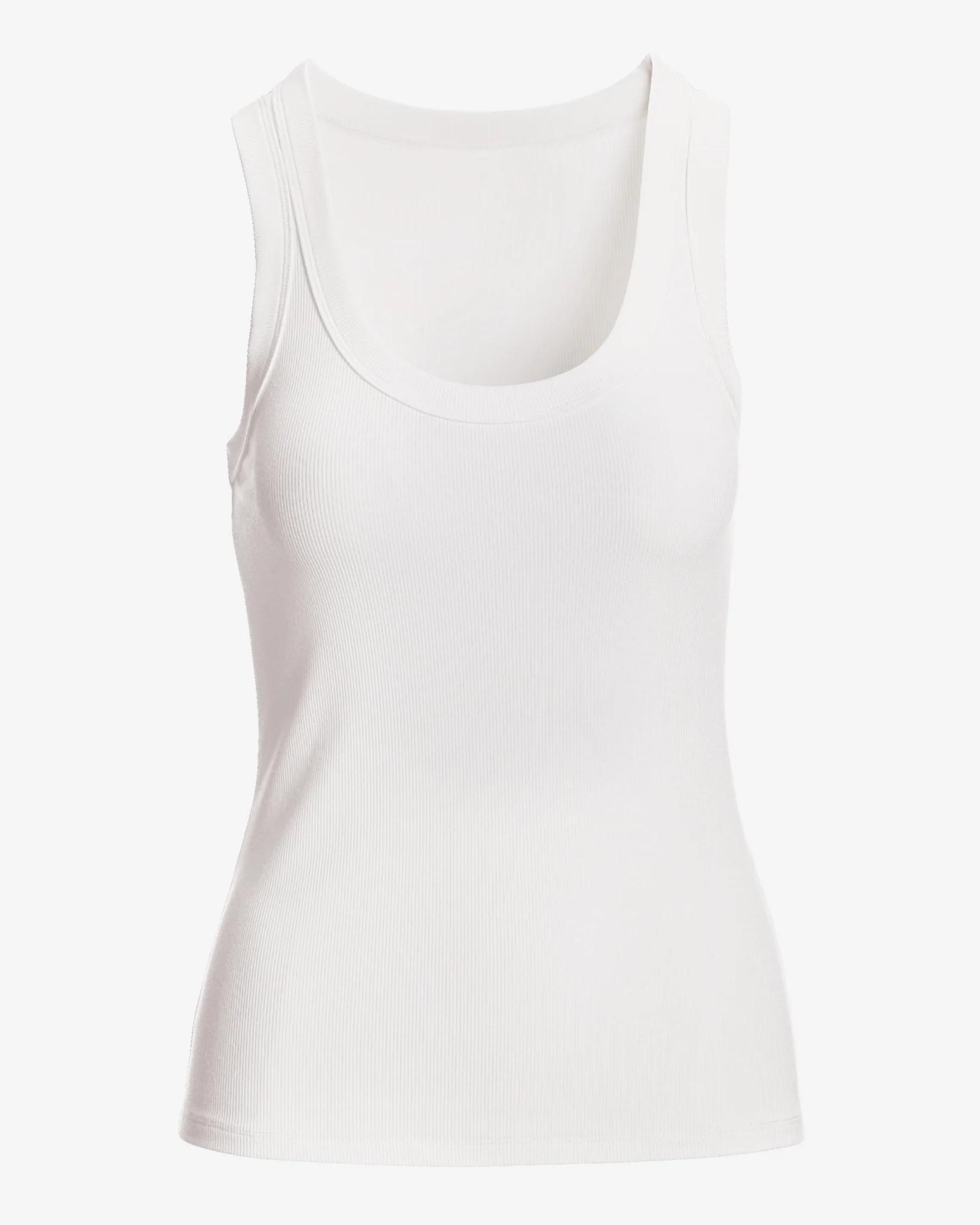 So Essential Scoop Neck Ribbed Top White - Mycitystee