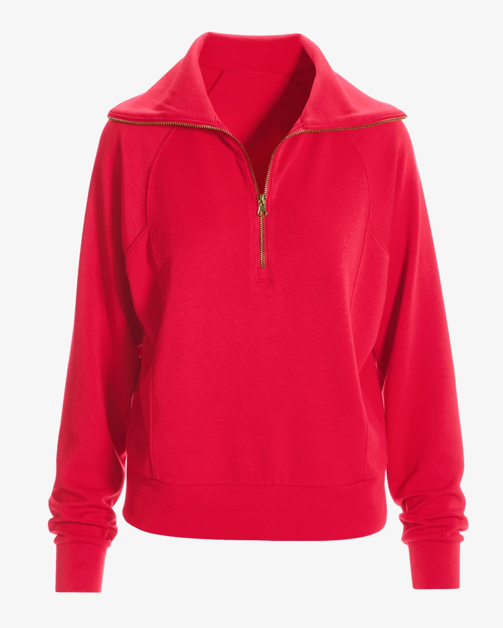 Luxe Lounge Half Zip Sweatshirt Racing Red - Mycitystee