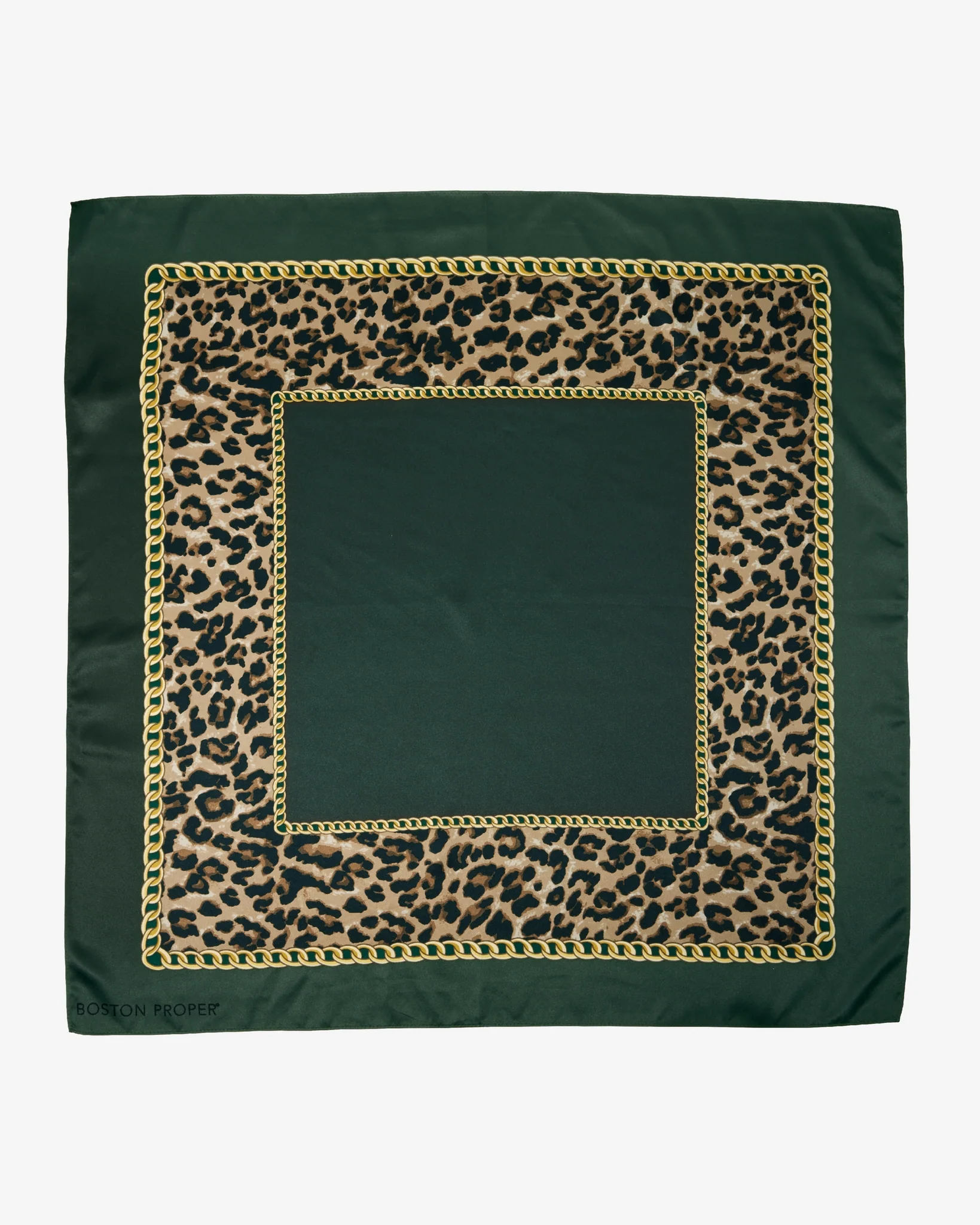 Chain and Cheetah Scarf Emerald Green - Mycitystee