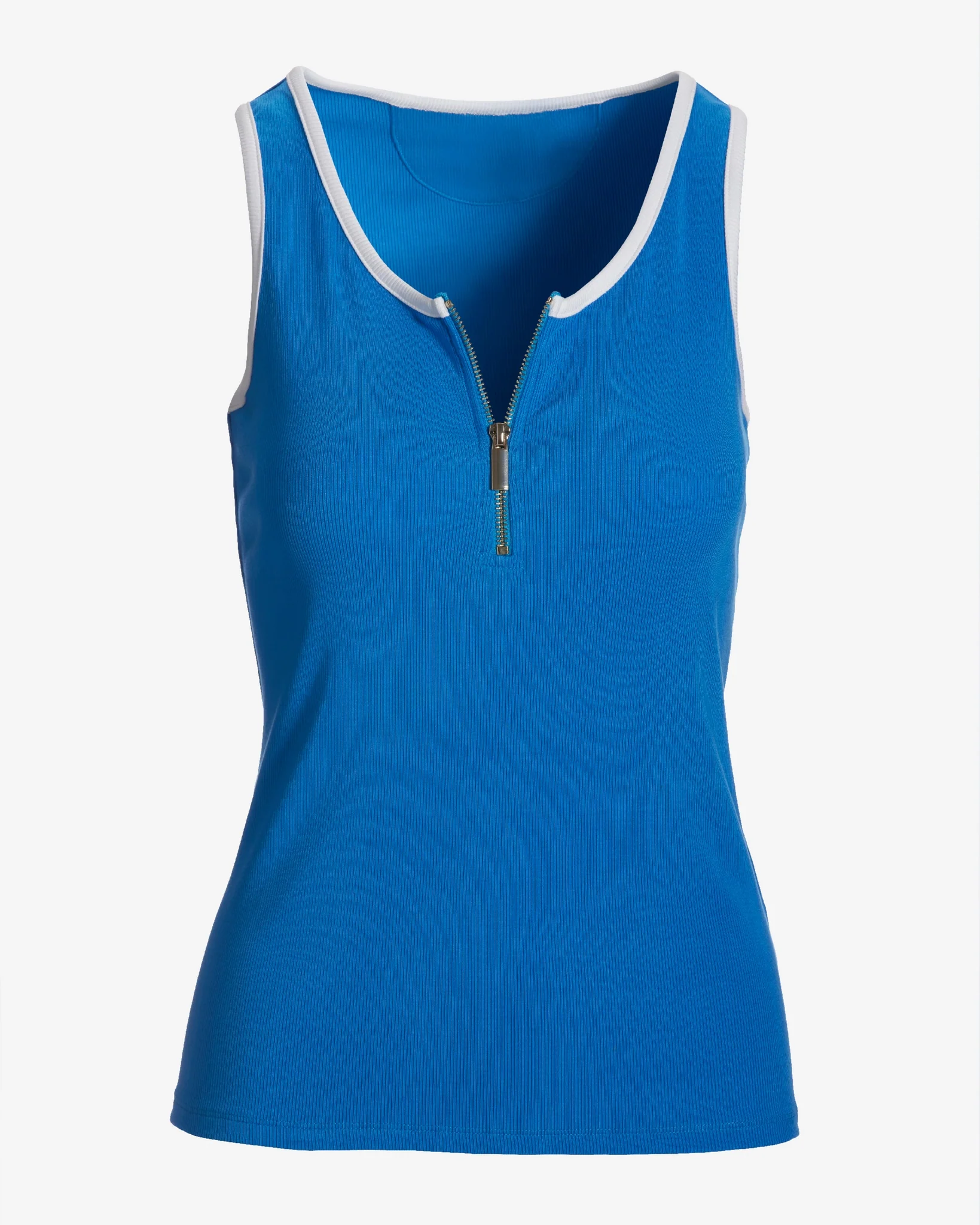 So Essential Contrast Zip Up Tank Nebulas Blue - Mycitystee