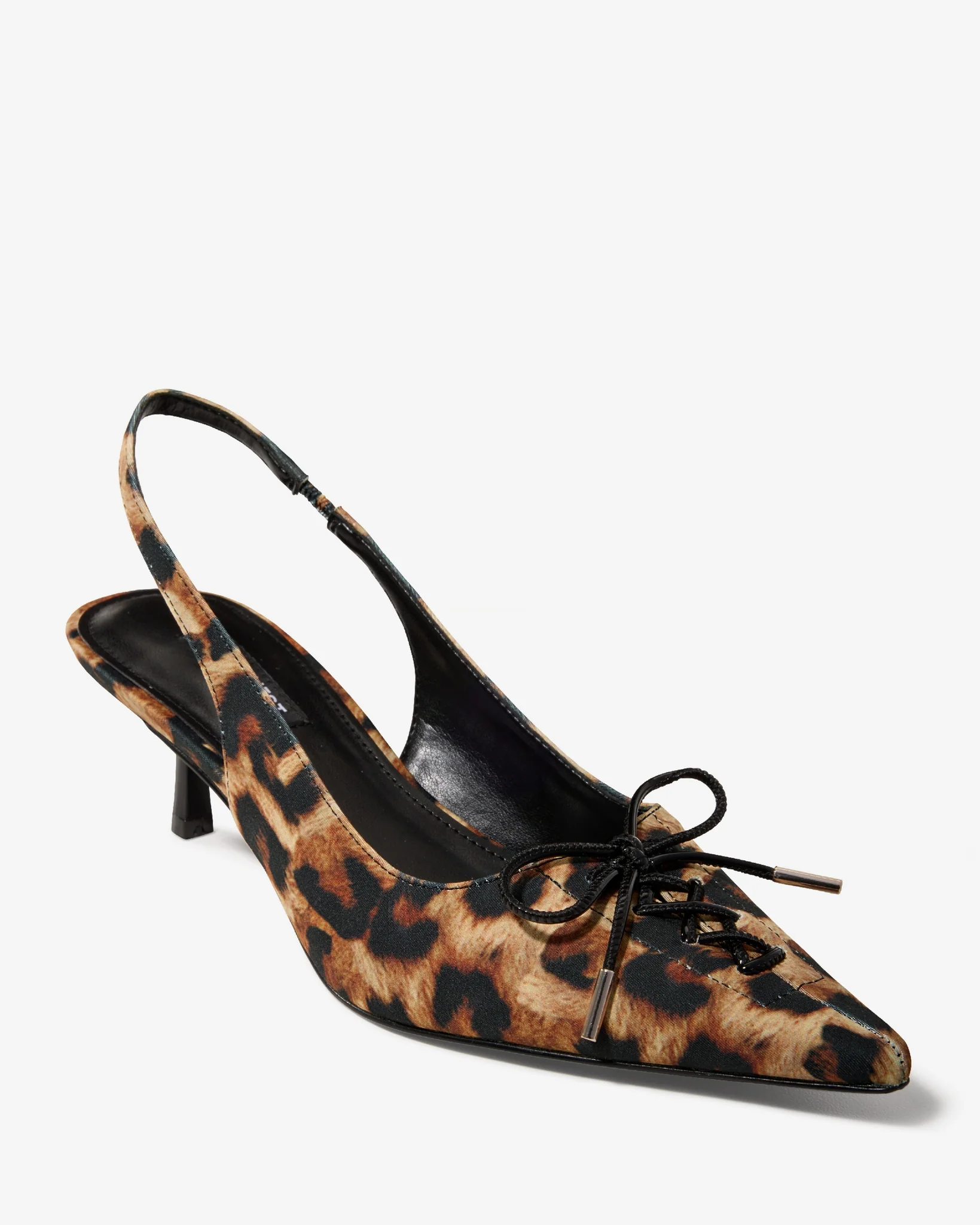 Print Sling-Back Kitten Heel Natural Multi - Mycitystee