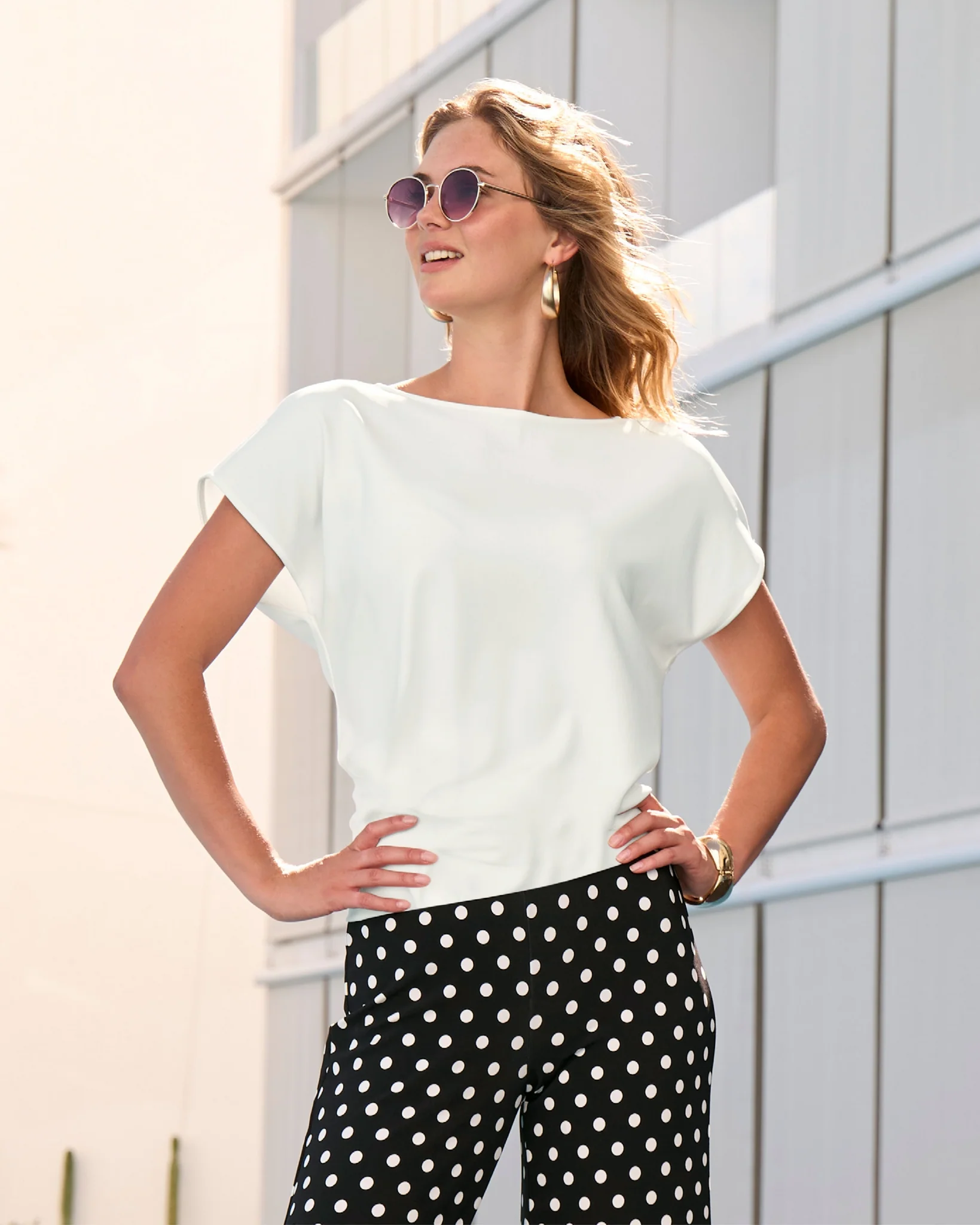 Beyond Travel Bateau Neck Blouson Top Ivory Coast - Mycitystee