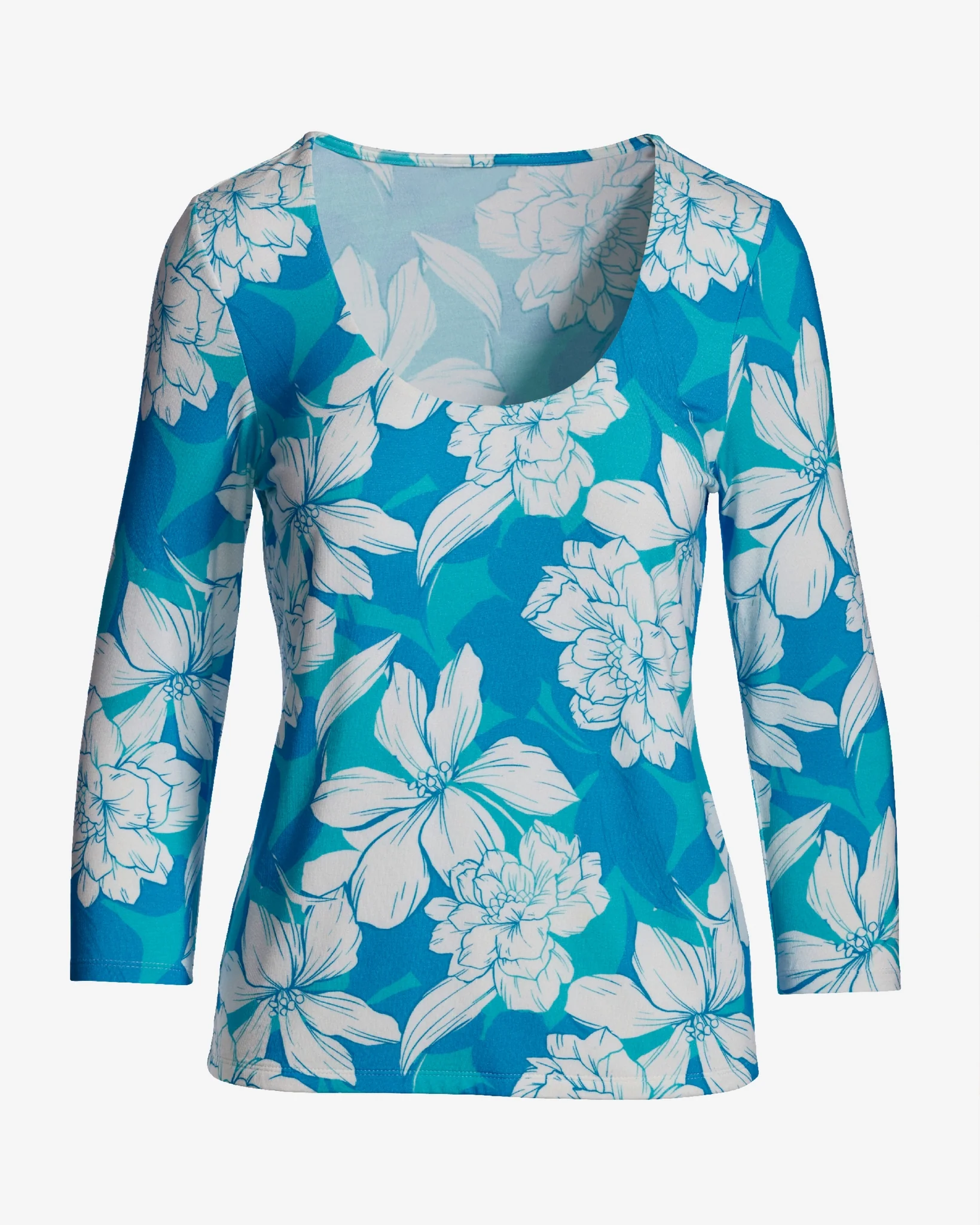 So Effortless Print Scoop Neck Knit Top Ethereal Floral - Mycitystee