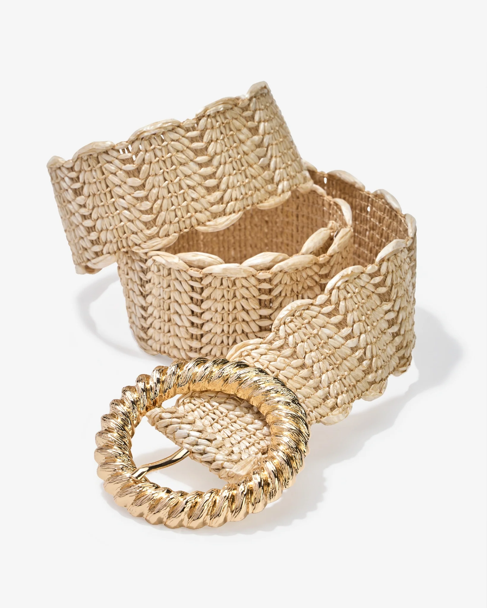 Rope Hardware Buckle Stretch Belt Gold/Natural - Mycitystee