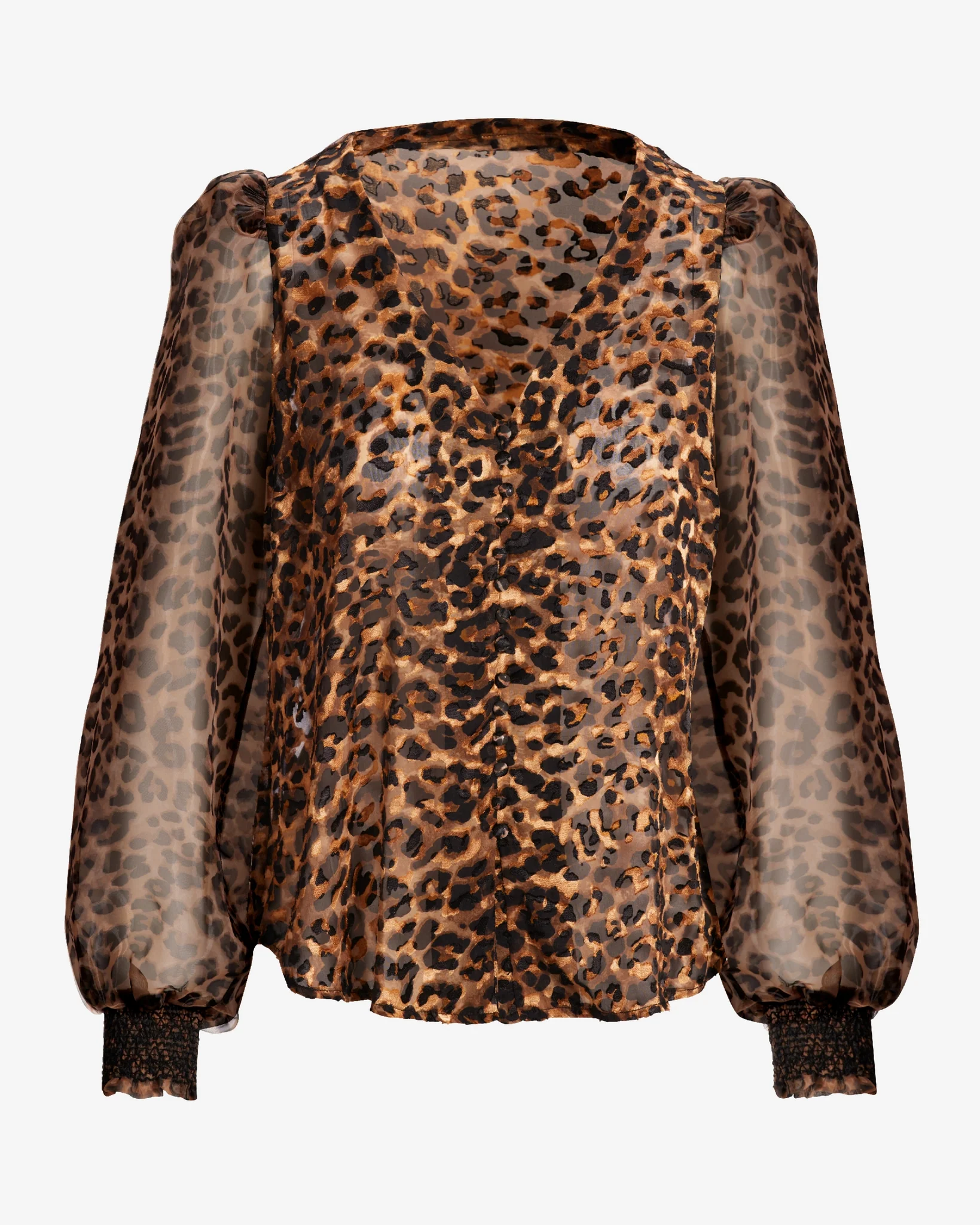 Organza Cheetah Print Top Brown - Mycitystee