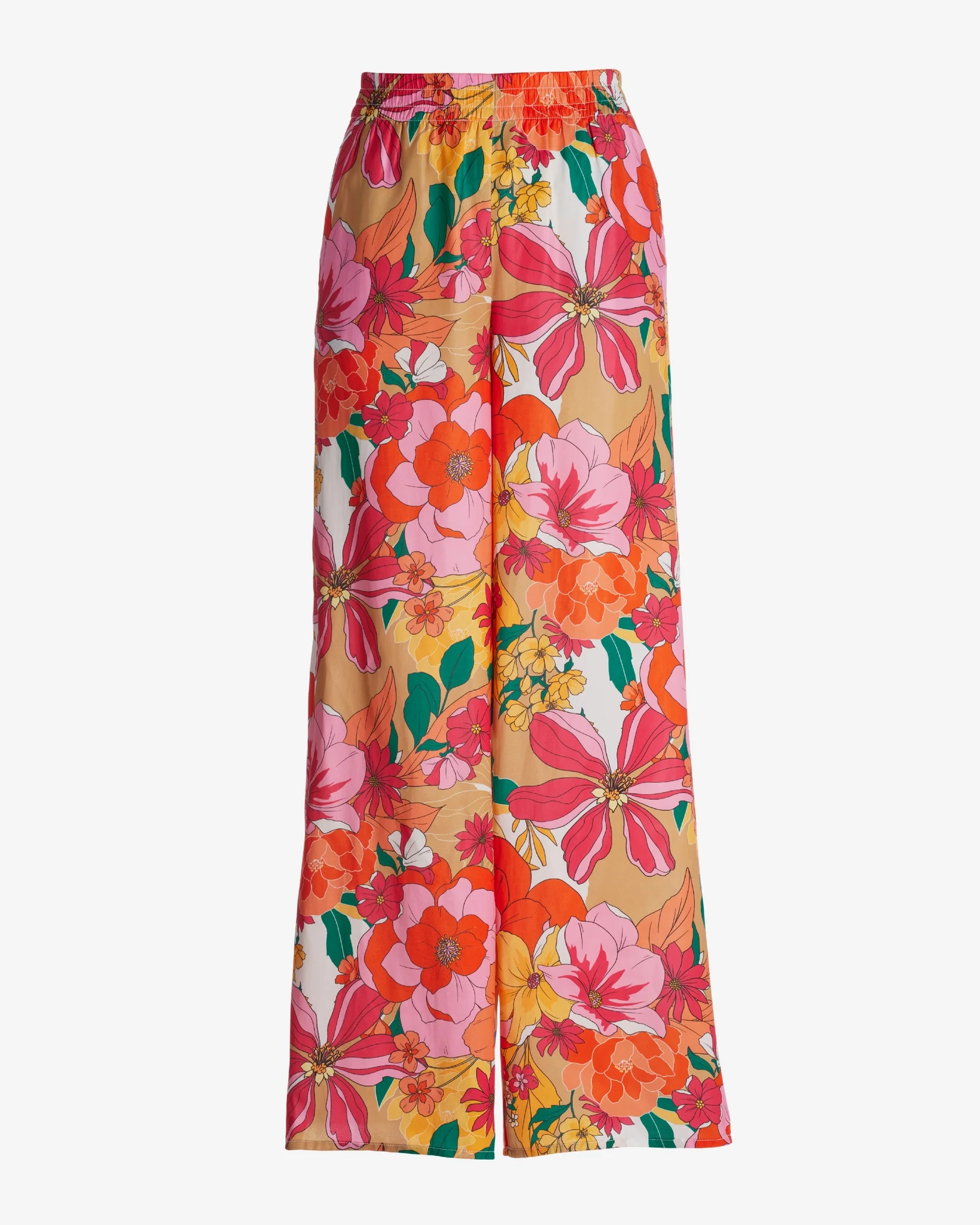 Malibu Chic Floral Garden Flowy Wide Leg Pant Multi - Mycitystee