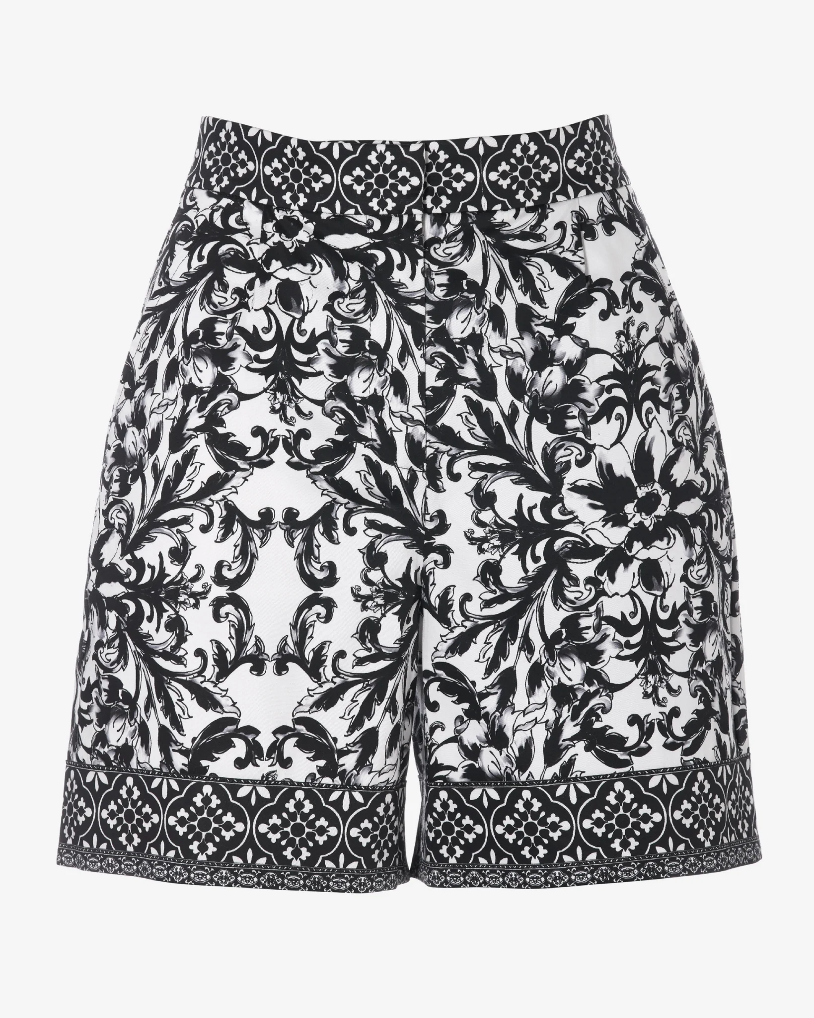 Midnight Tile Print Trouser Short Black - Mycitystee