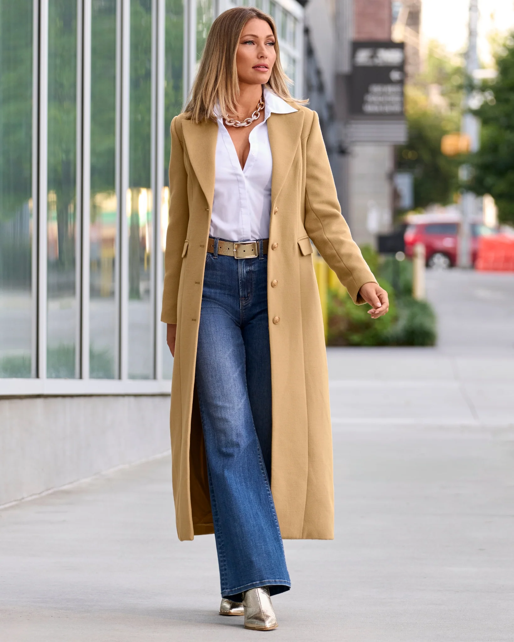 Full Length Classic Tailored Coat Camel - Mycitystee