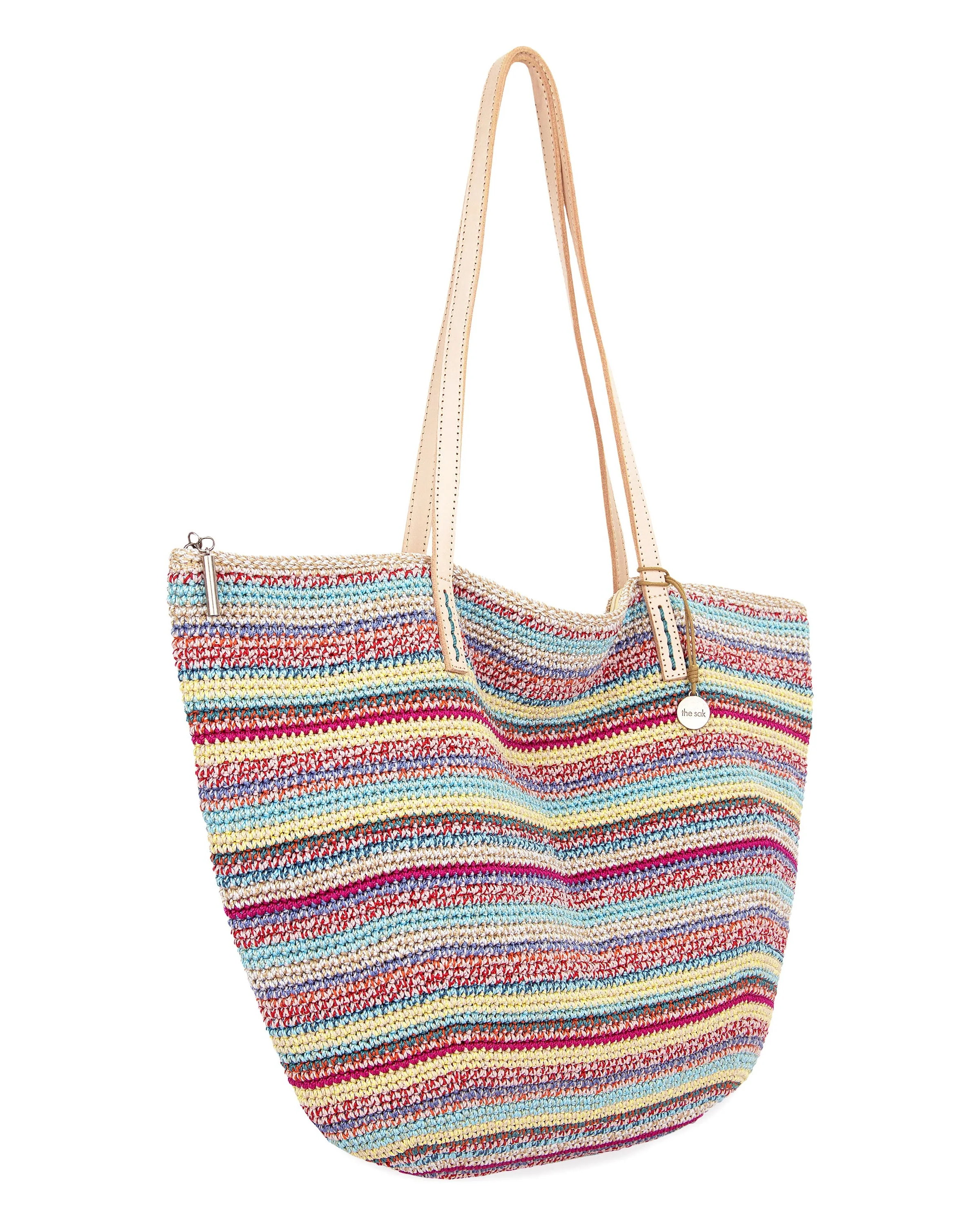 Faye Large Tote - Hand Crochet - Eden Stripe - Mycitystee