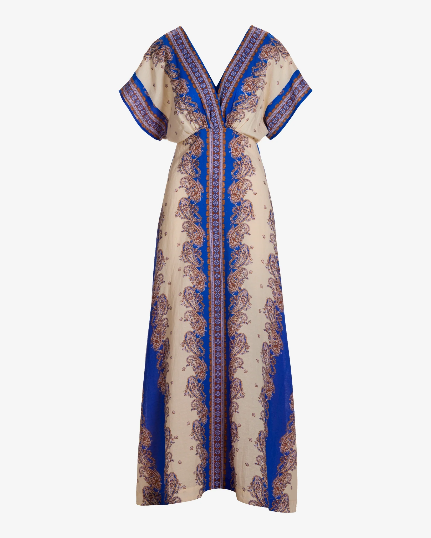 Paisley Border Print Effortless Boho Maxi Dress Forever Paisley - Mycitystee