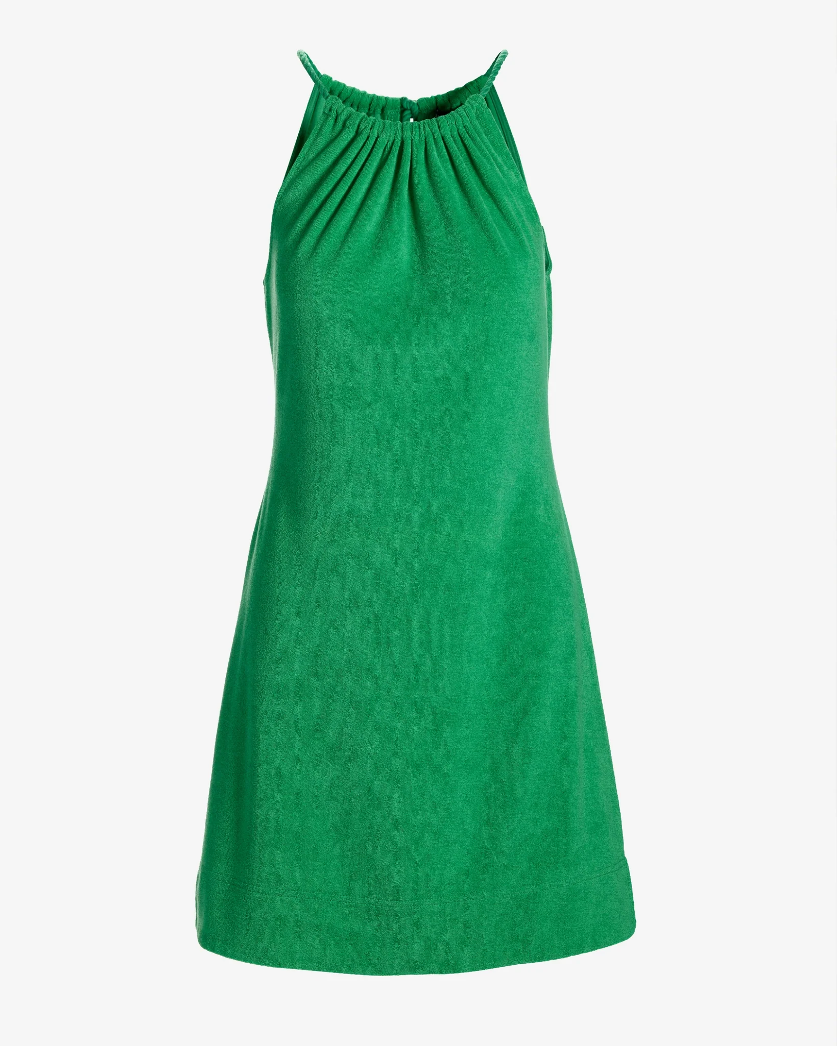 Beach Terry High Neck Dress Bright Green - Mycitystee