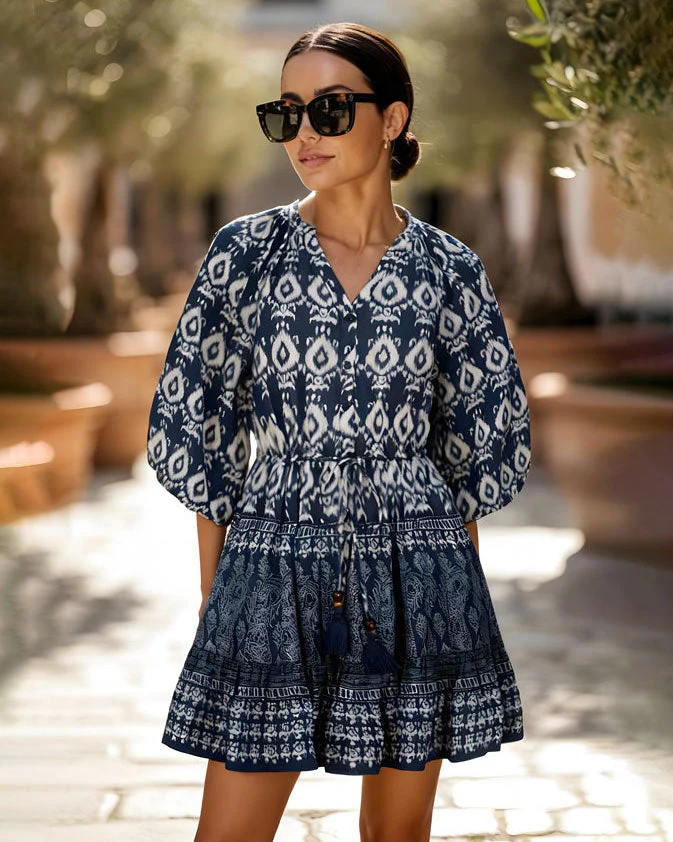 Sam Dress In Tivara Ikat - Mycitystee