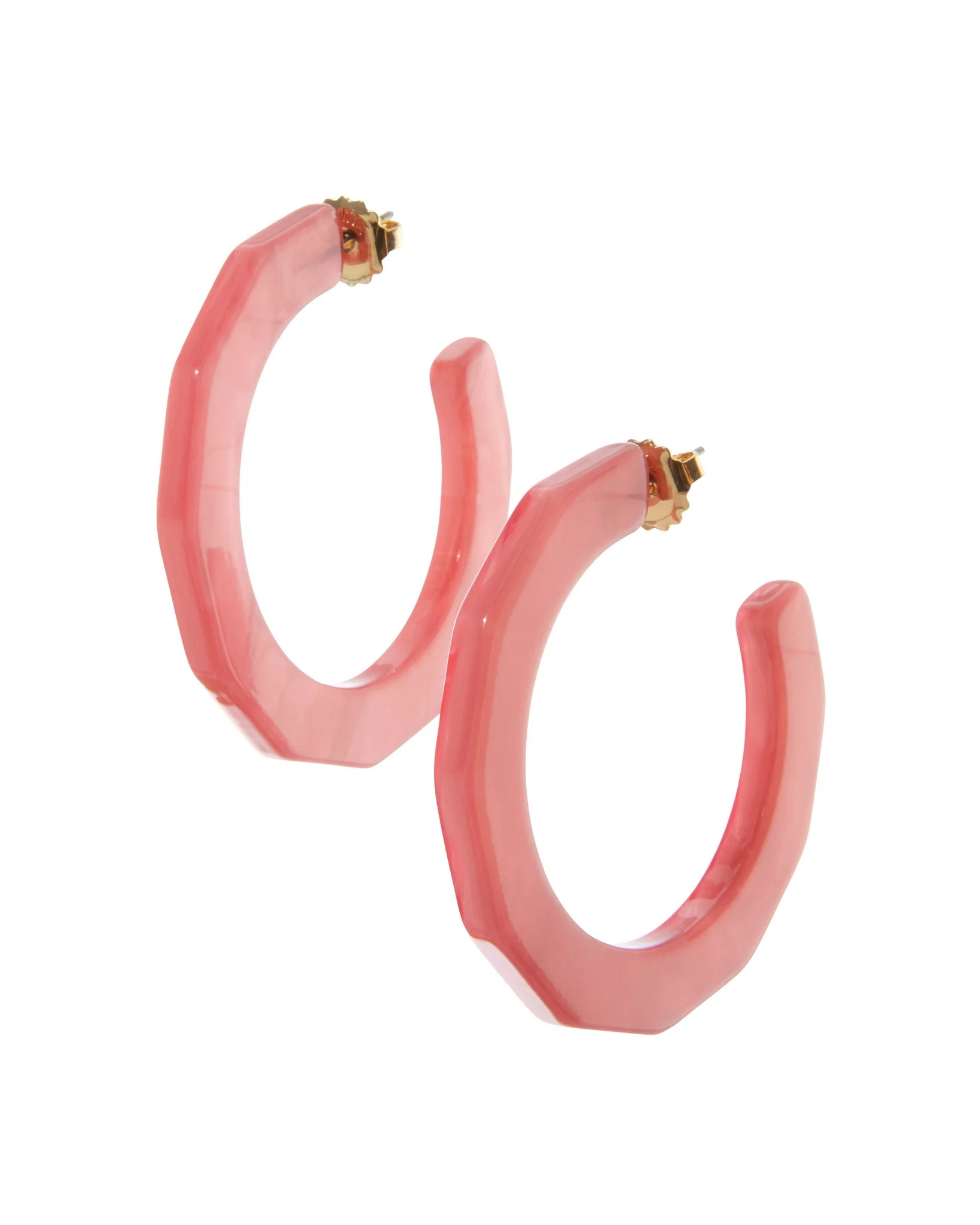 Glistening Resin Textured Hoop Earring Pink - Mycitystee