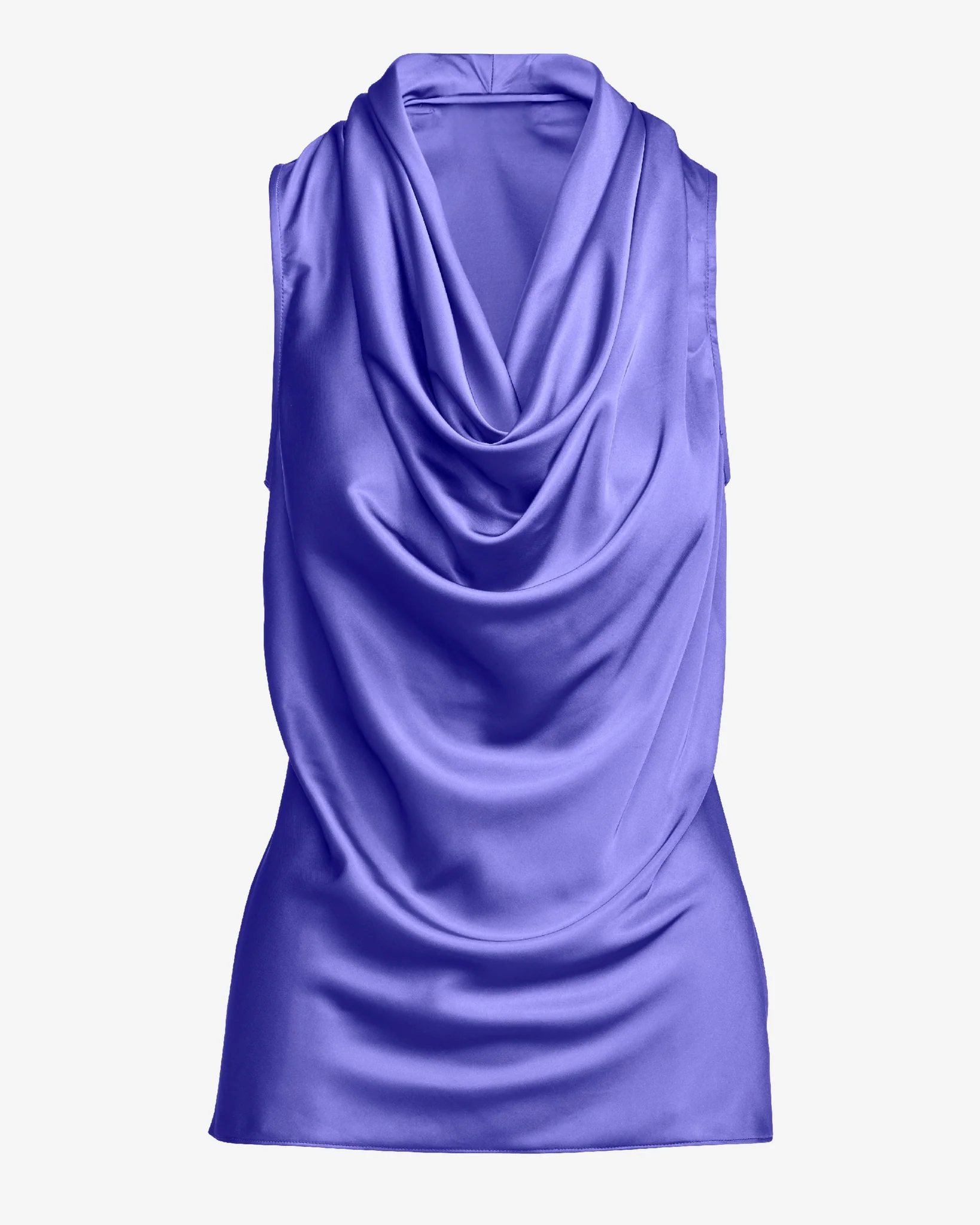 Marilyn Cowl-Neck Charmeuse Blouse Purple Opulence - Mycitystee