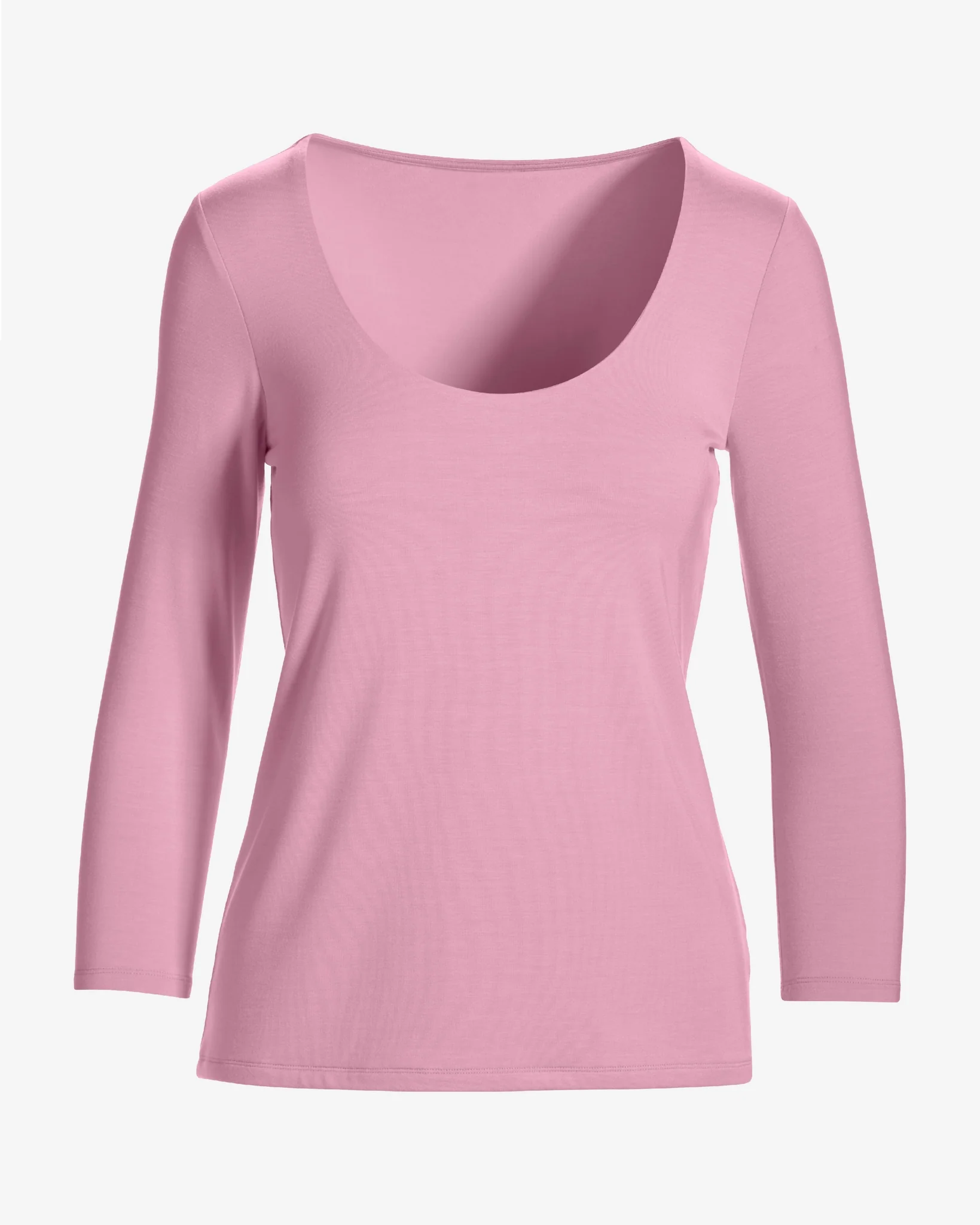 So Effortless Three Quarter Sleeve Scoop Neck Top Coral Blush - Mycitystee