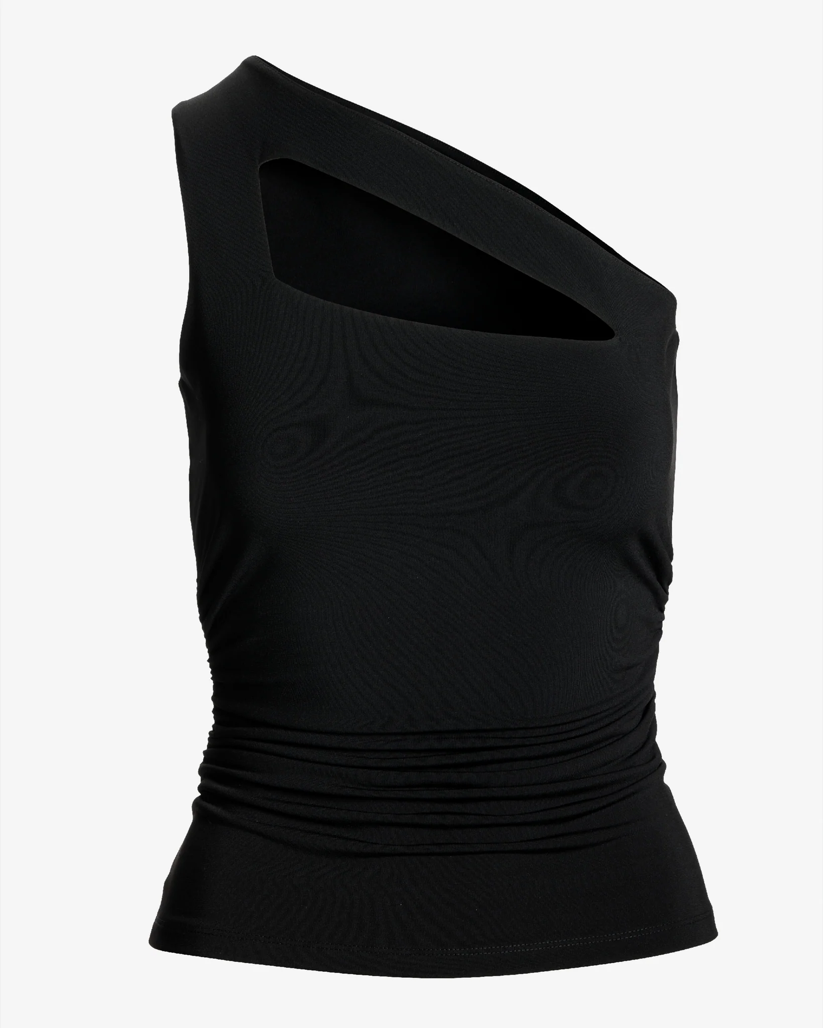 So Chic Ruched Cut Out Top Proper Black - Mycitystee