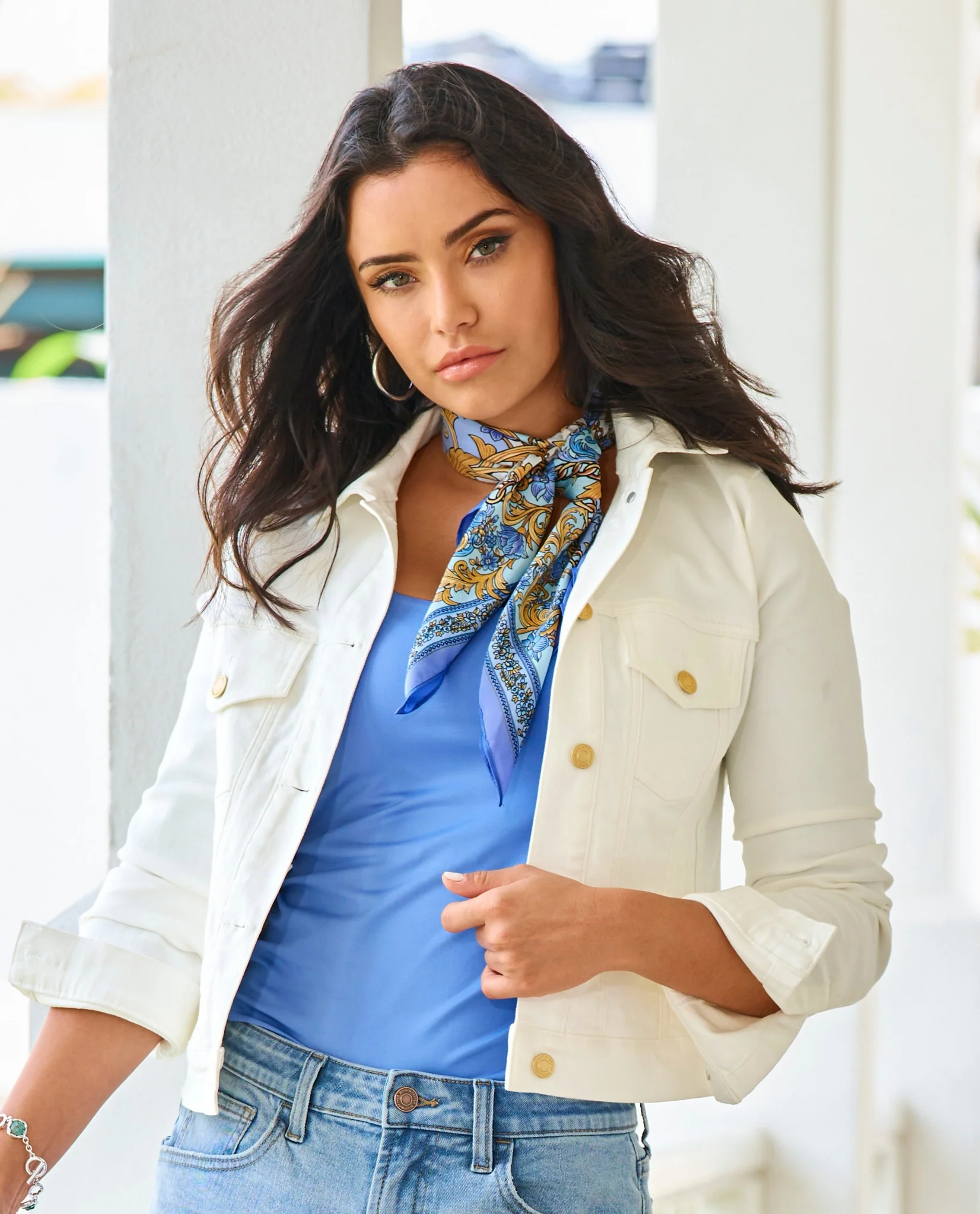 Regal Resort Neck Scarf Blue Multi - Mycitystee