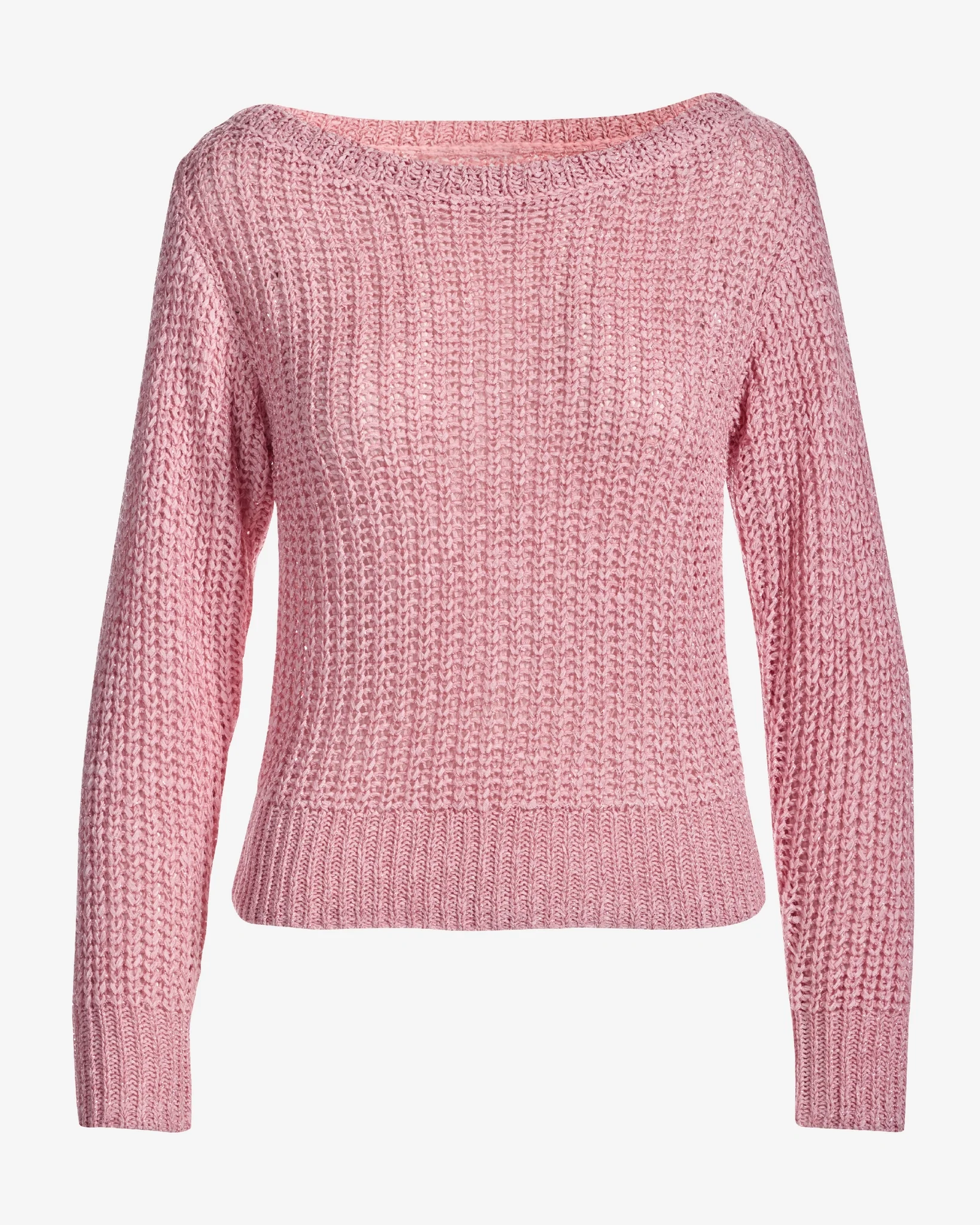 Metallic Loose Knit Sweater Cherry Blossom - Mycitystee