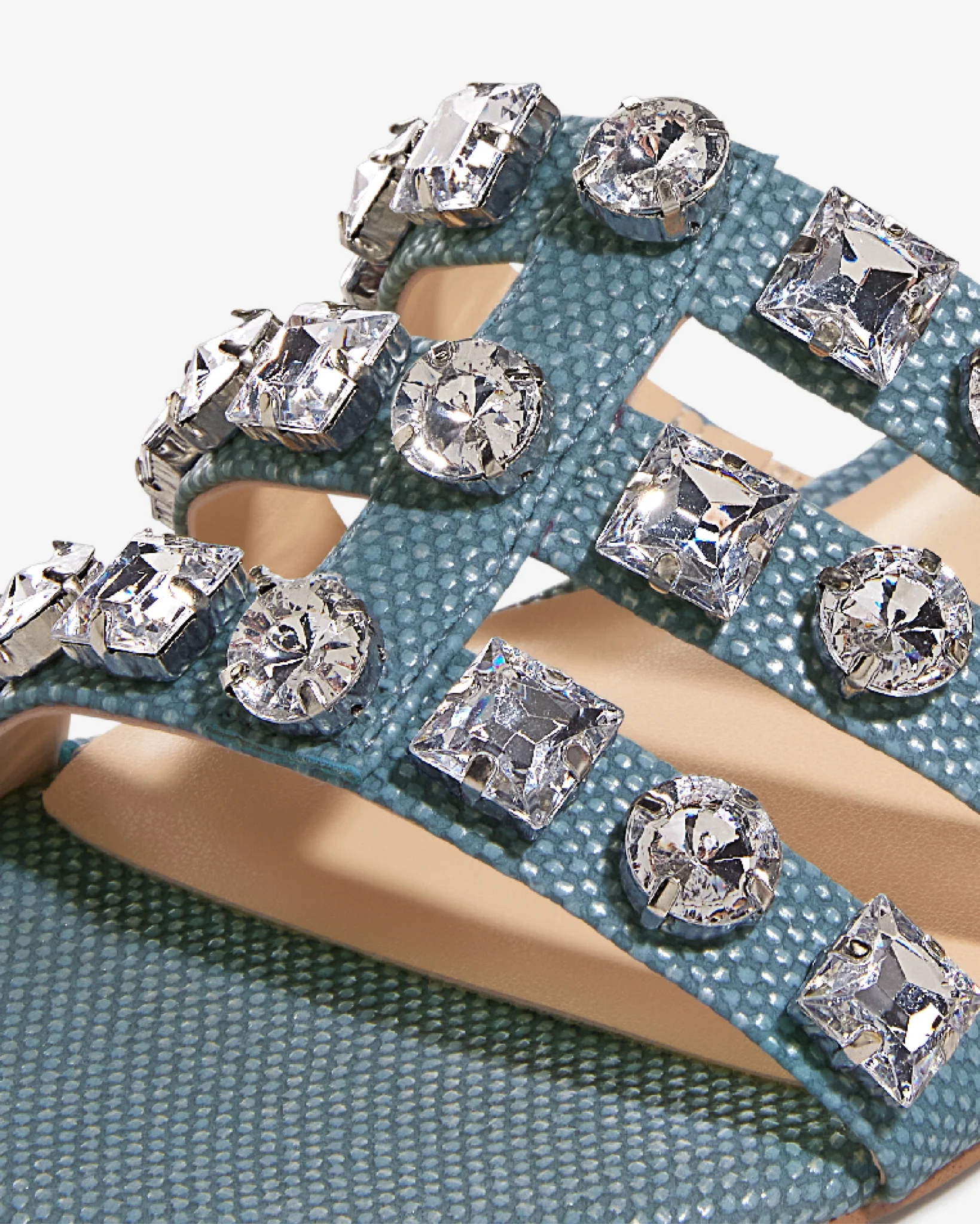 Crystal Embellished Slide Blue - Mycitystee