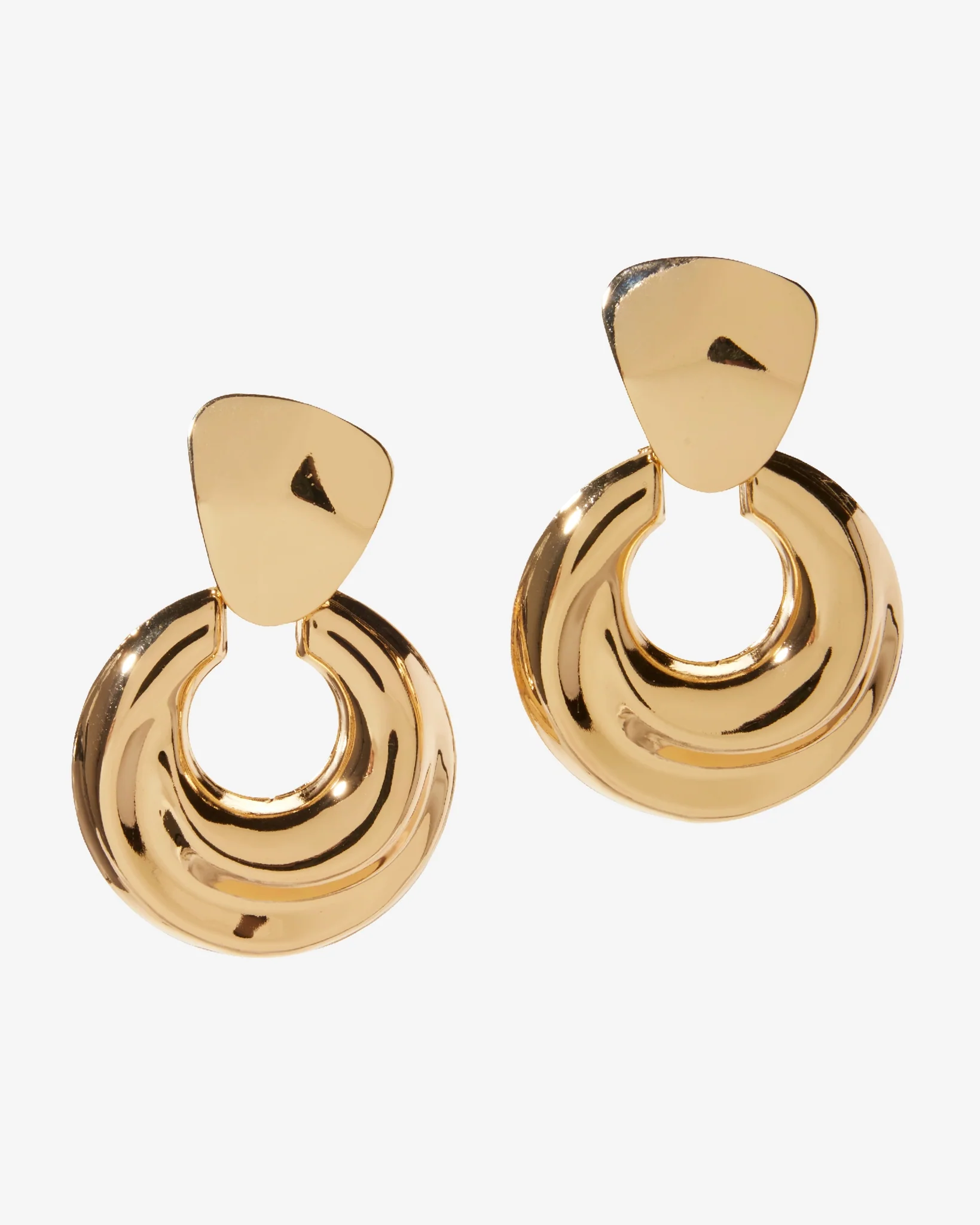 Chunky Drop Hoop Earring Gold - Mycitystee