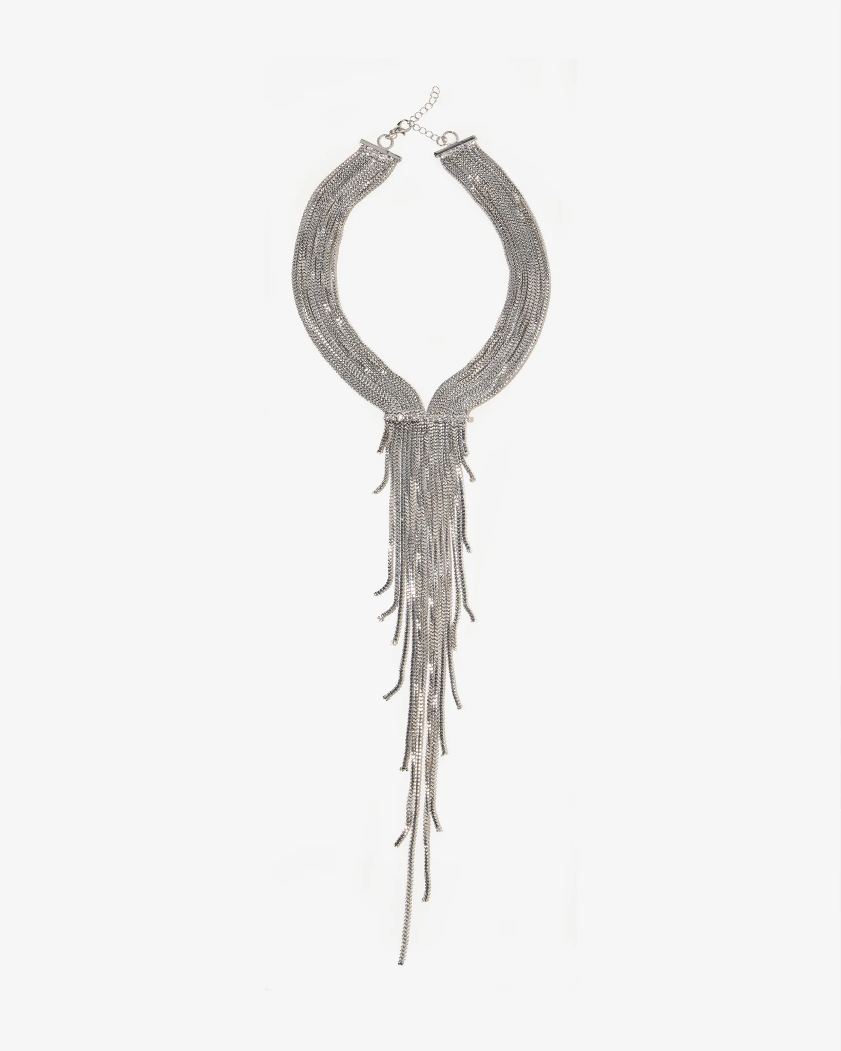 Silver Statement Drop Necklace Silver - Mycitystee