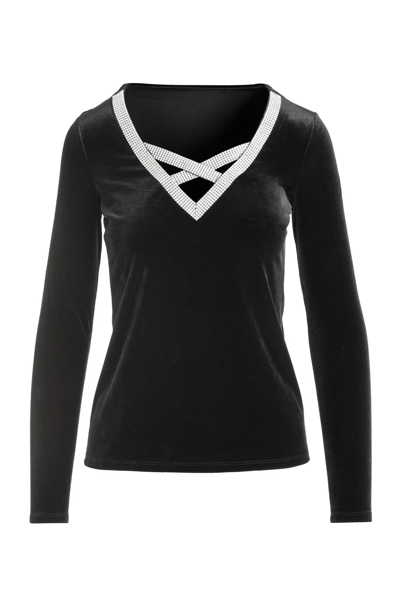Velvet Strappy Embellished Top Black - Mycitystee